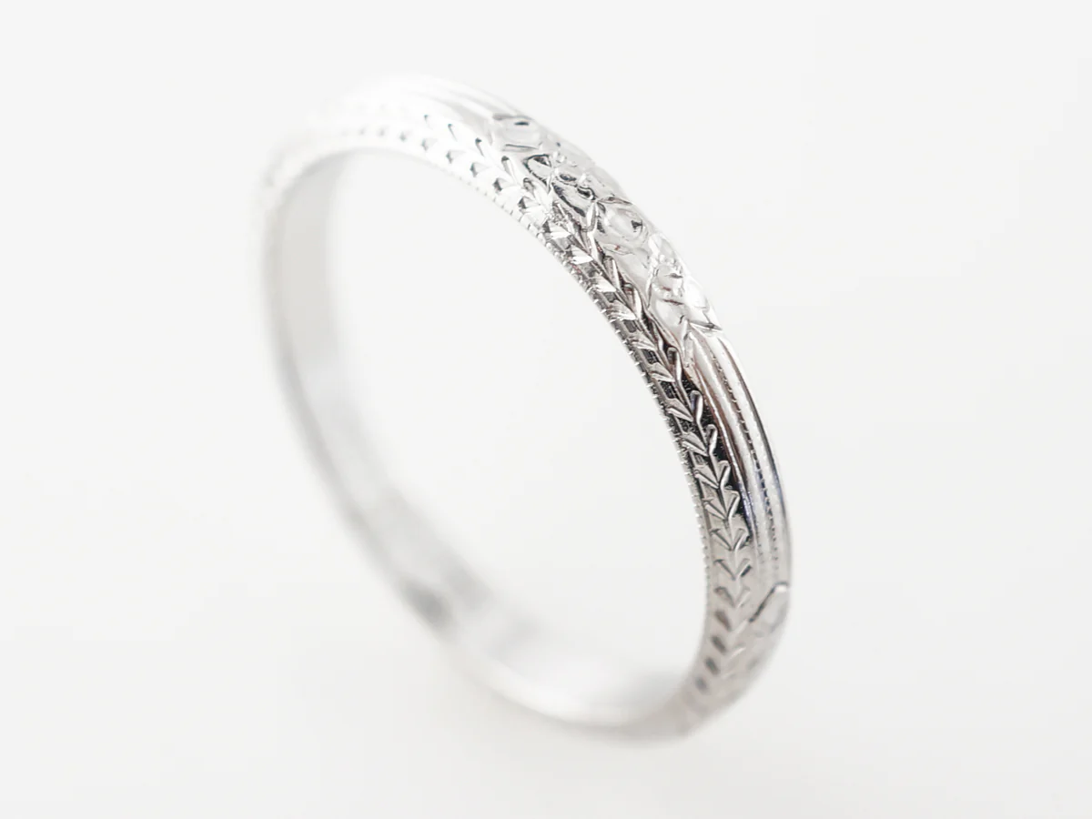 Belais Brothers Orange Blossom Antique Wedding Band - Image 5