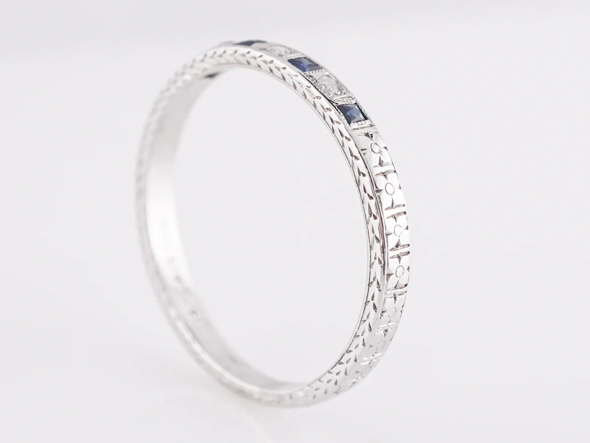 Belais Brothers Sapphire & Diamond Wedding Band in 18K - Image 5