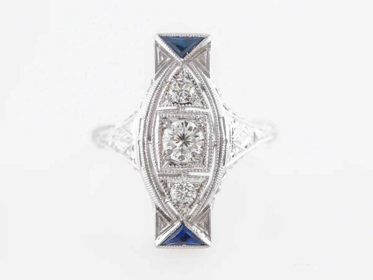 Belais Brothers Vintage Diamond and Sapphire Cocktail Ring