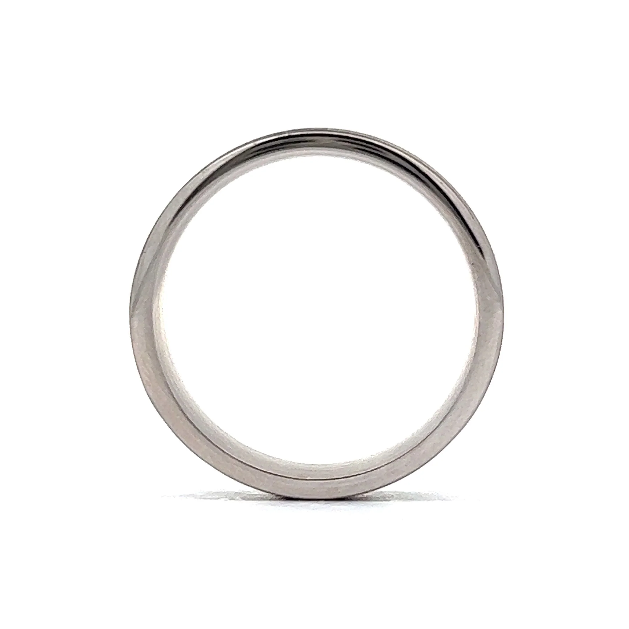 Benchmark Men's Flat Edge Line Pattern Wedding Band in 14k White Gold - Image 4