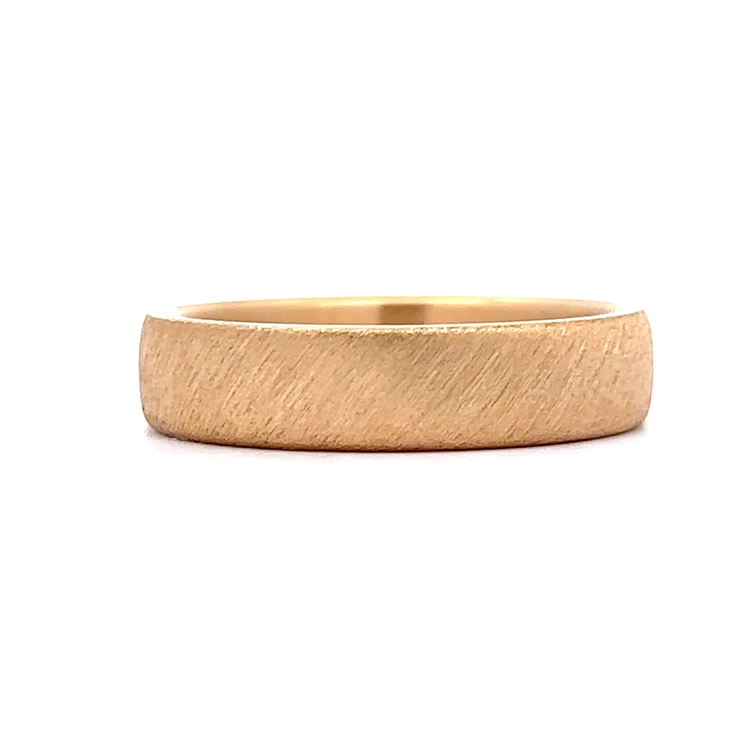 Benchmark Men's Lightly Textured Wedding Band in 14k Yellow Gold - Image 2