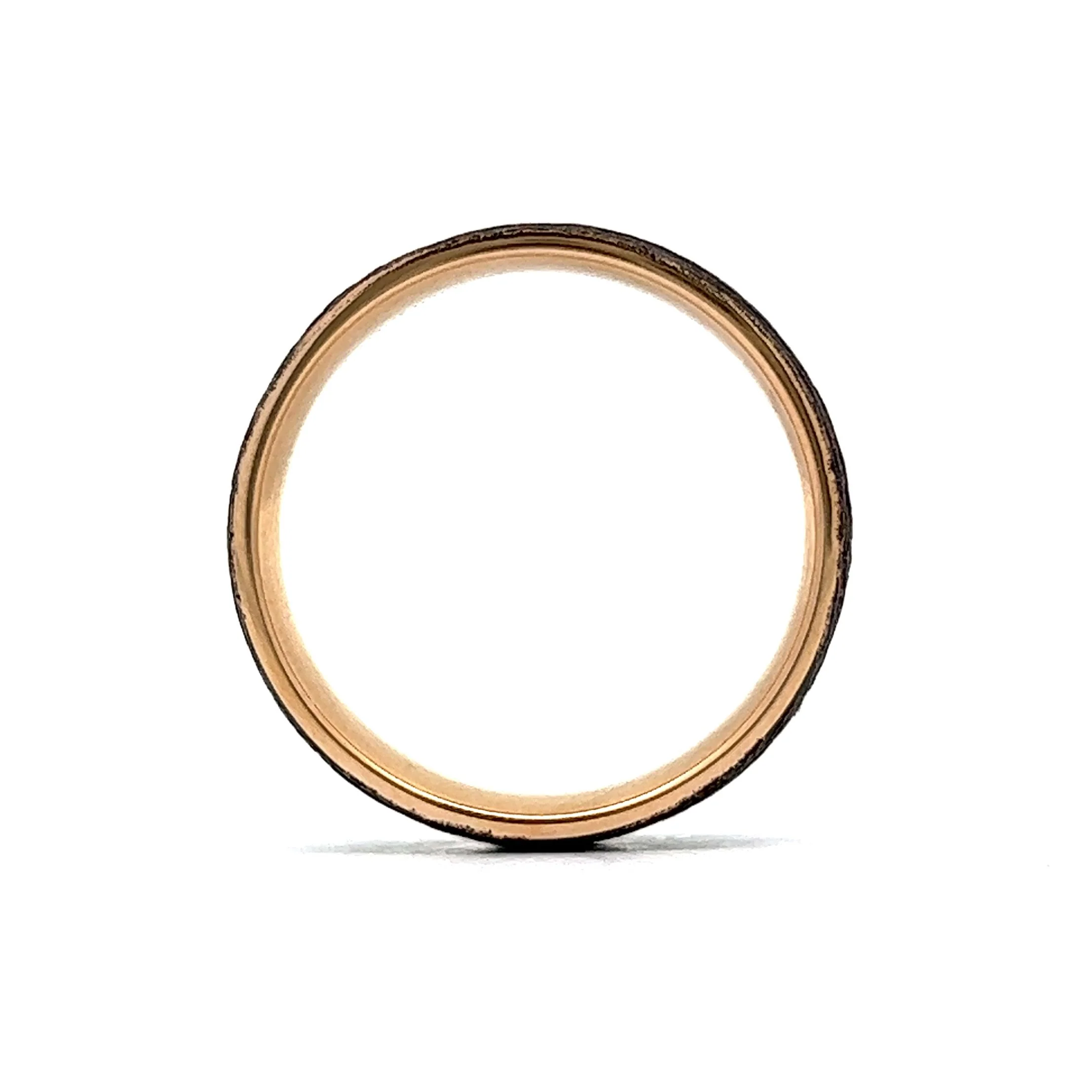 Benchmark Men's Tantalum Tree Bark Textured Wedding Band in 14k Yellow Gold - Image 4