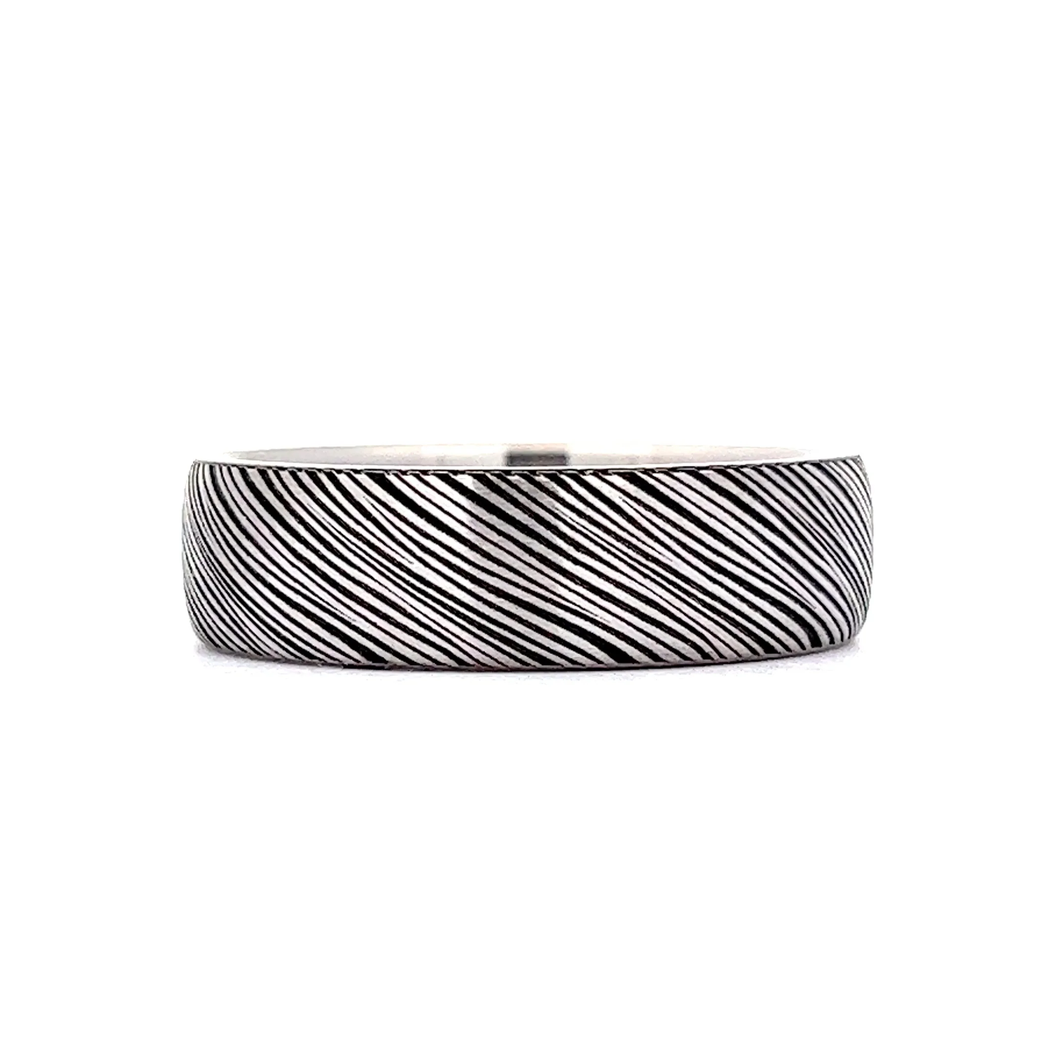 Benchmark Men's Tantalum Wood Grain Wedding Band in 14k White Gold