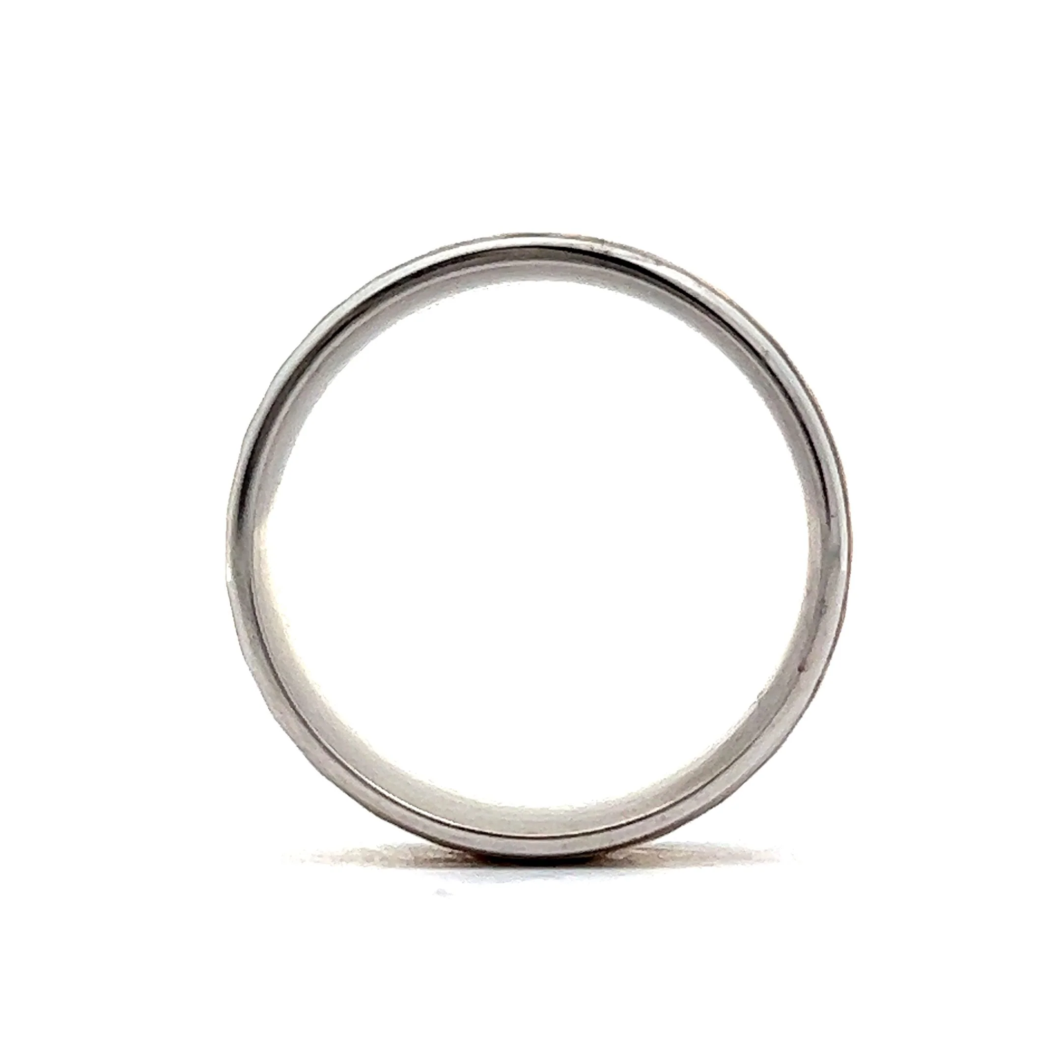 Benchmark Men's Two-Tone Half Round Wedding Band in 14k - Image 4