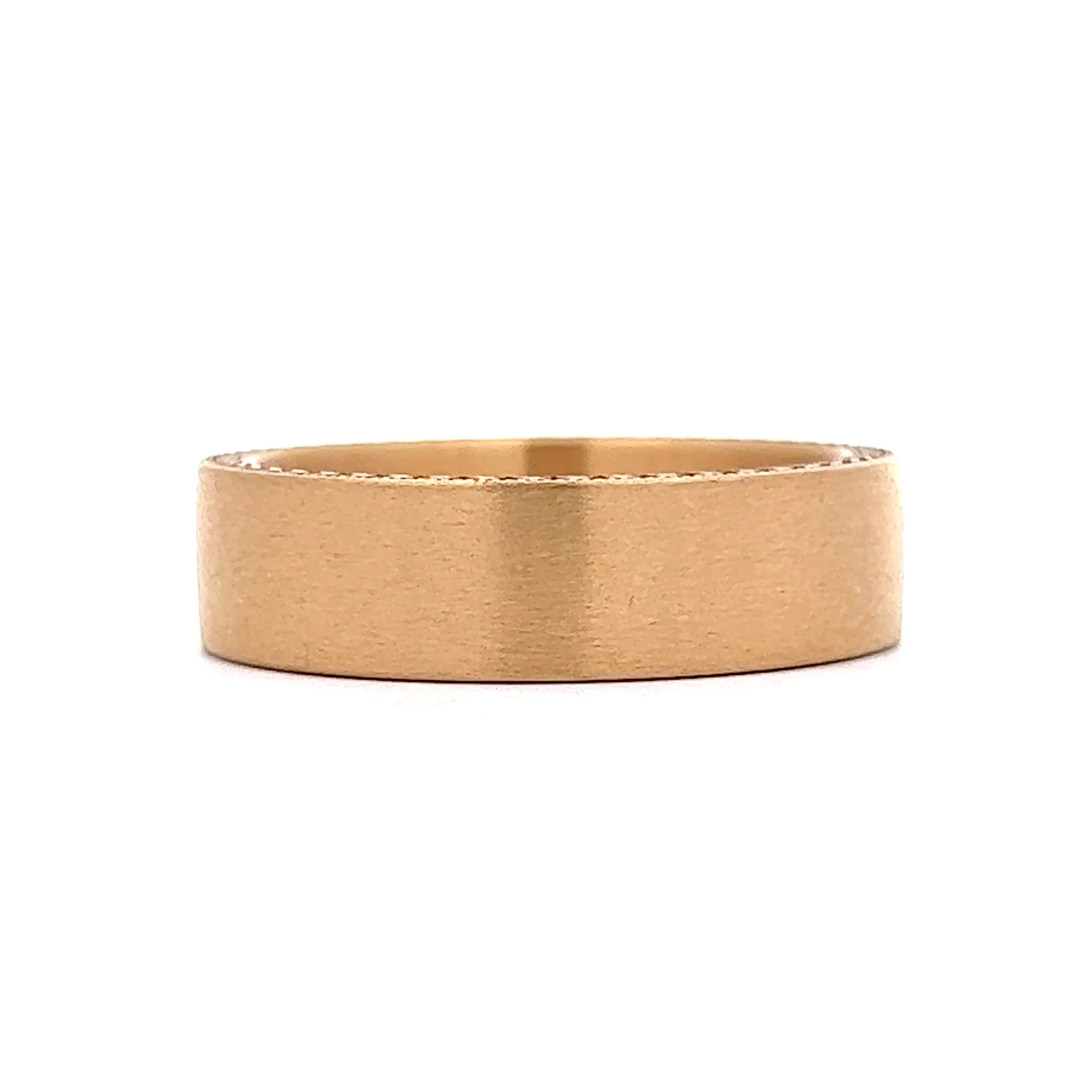 Benchmark Men's Wide Brushed Finish Wedding Band in 14k Yellow Gold