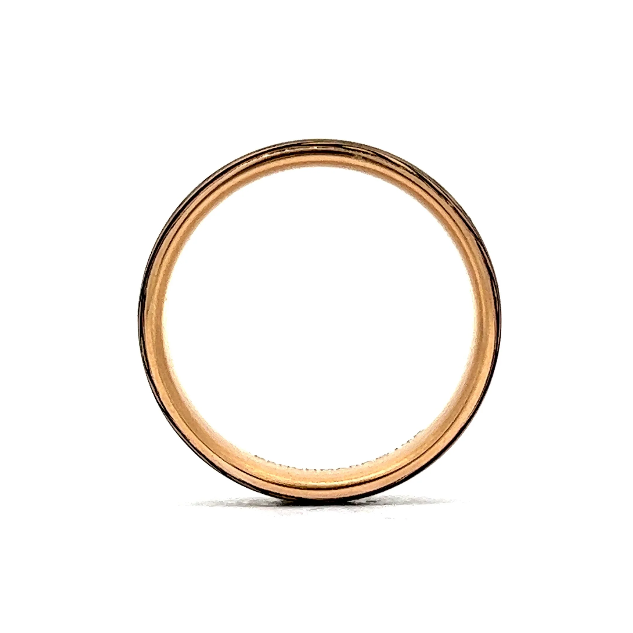 Benchmark Men's Wood Grain Tantalum Wedding Band in Yellow Gold - Image 4