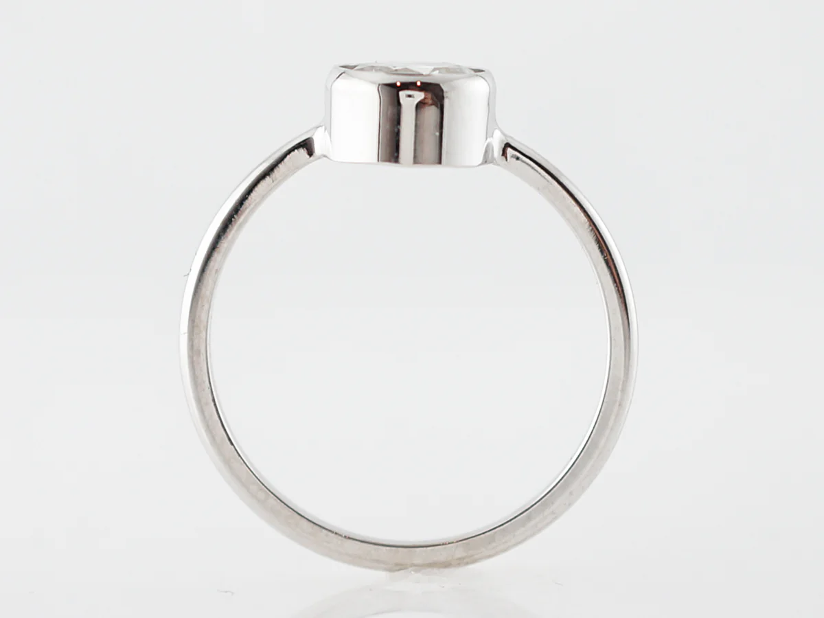 Bezel Diamond Solitaire Engagement Ring in White Gold - Image 4