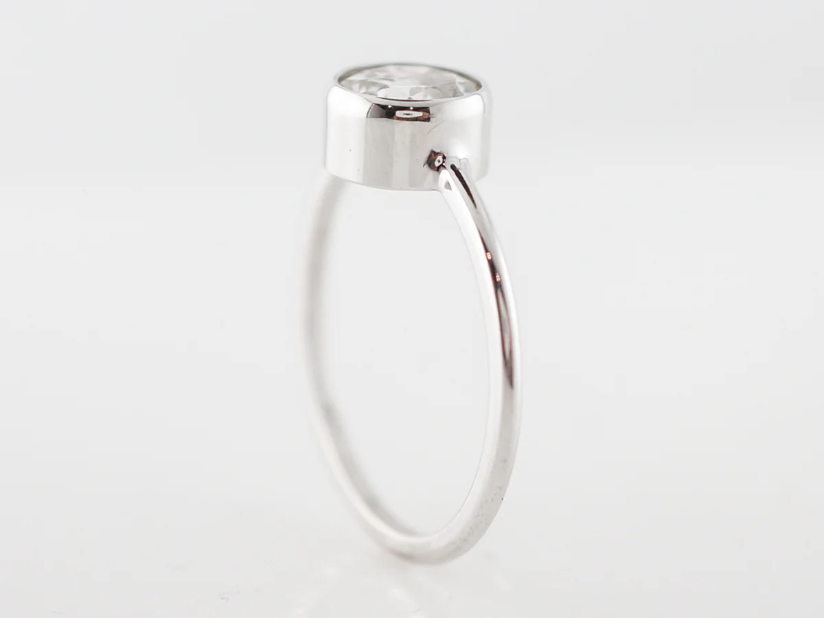 Bezel Diamond Solitaire Engagement Ring in White Gold - Image 5