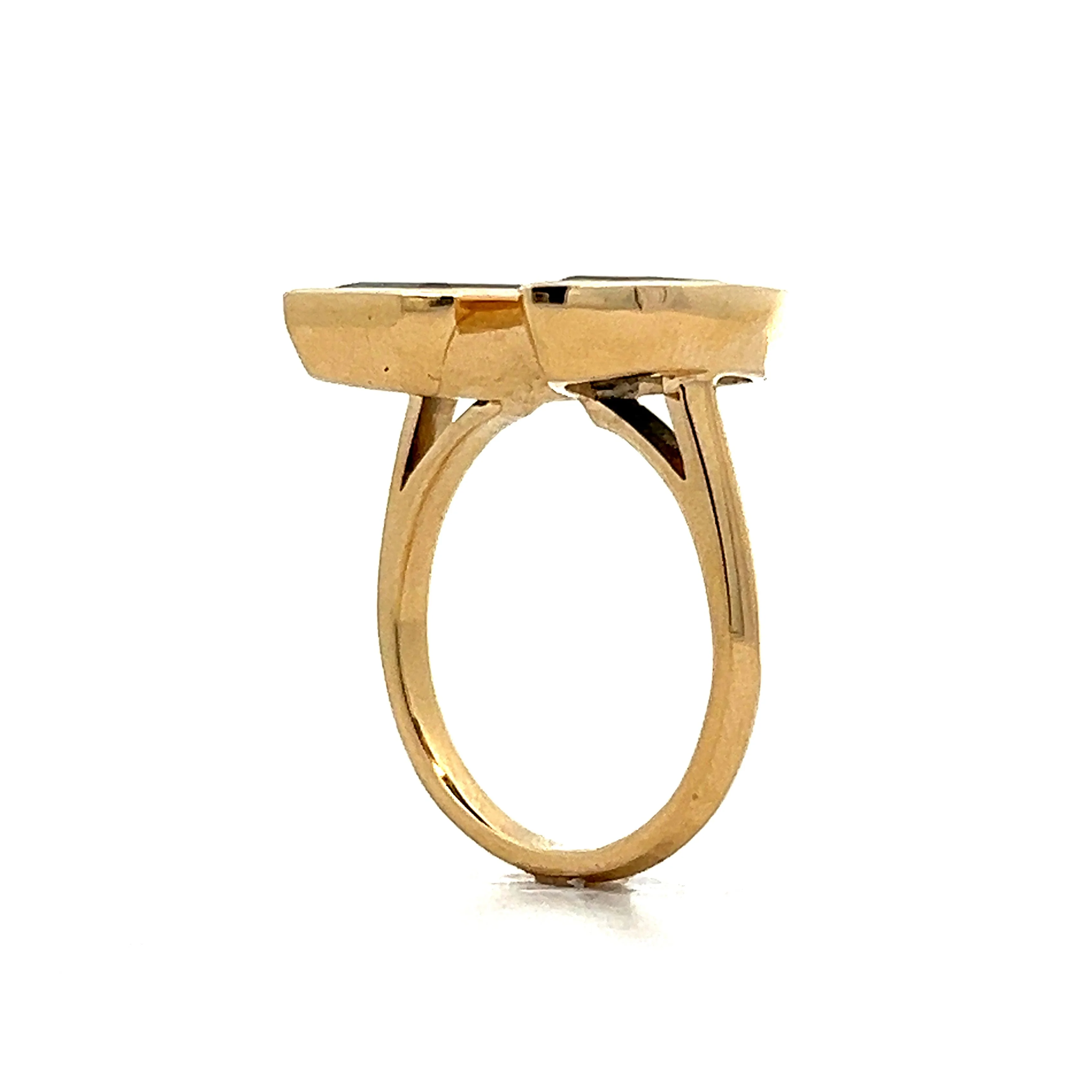 Bezel Set Blue Sapphire Toi et Moi Ring in 14k Yellow Gold - Image 5