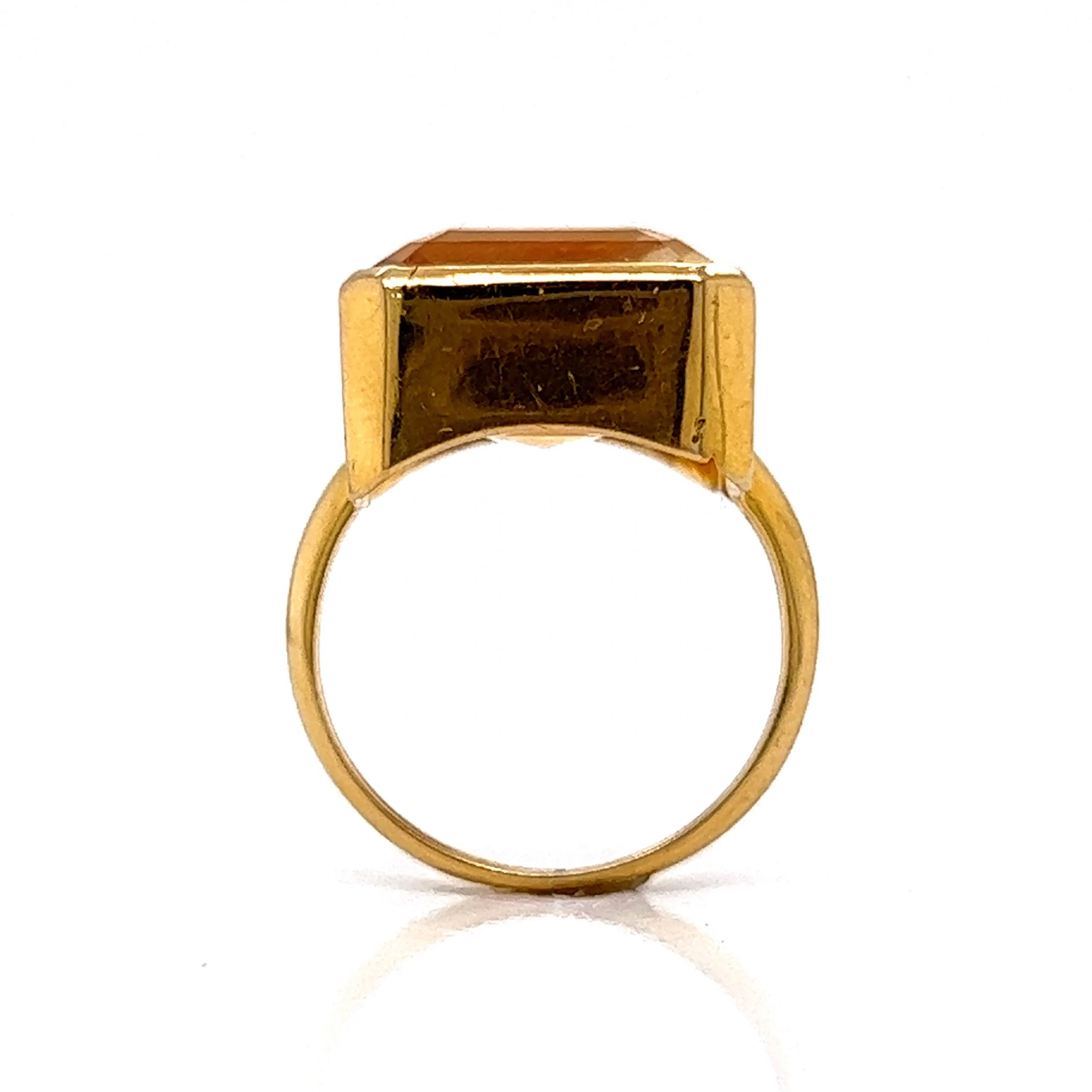 Bezel Set Citrine Cocktail Ring in 20k Yellow Gold - Image 4