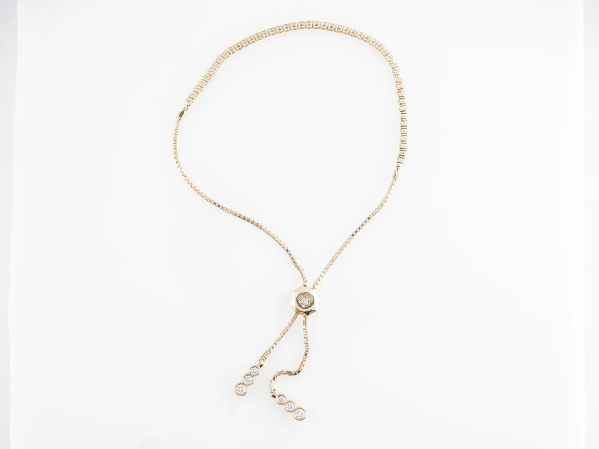 Bezel Set Diamond Bracelet in 14k Yellow Gold