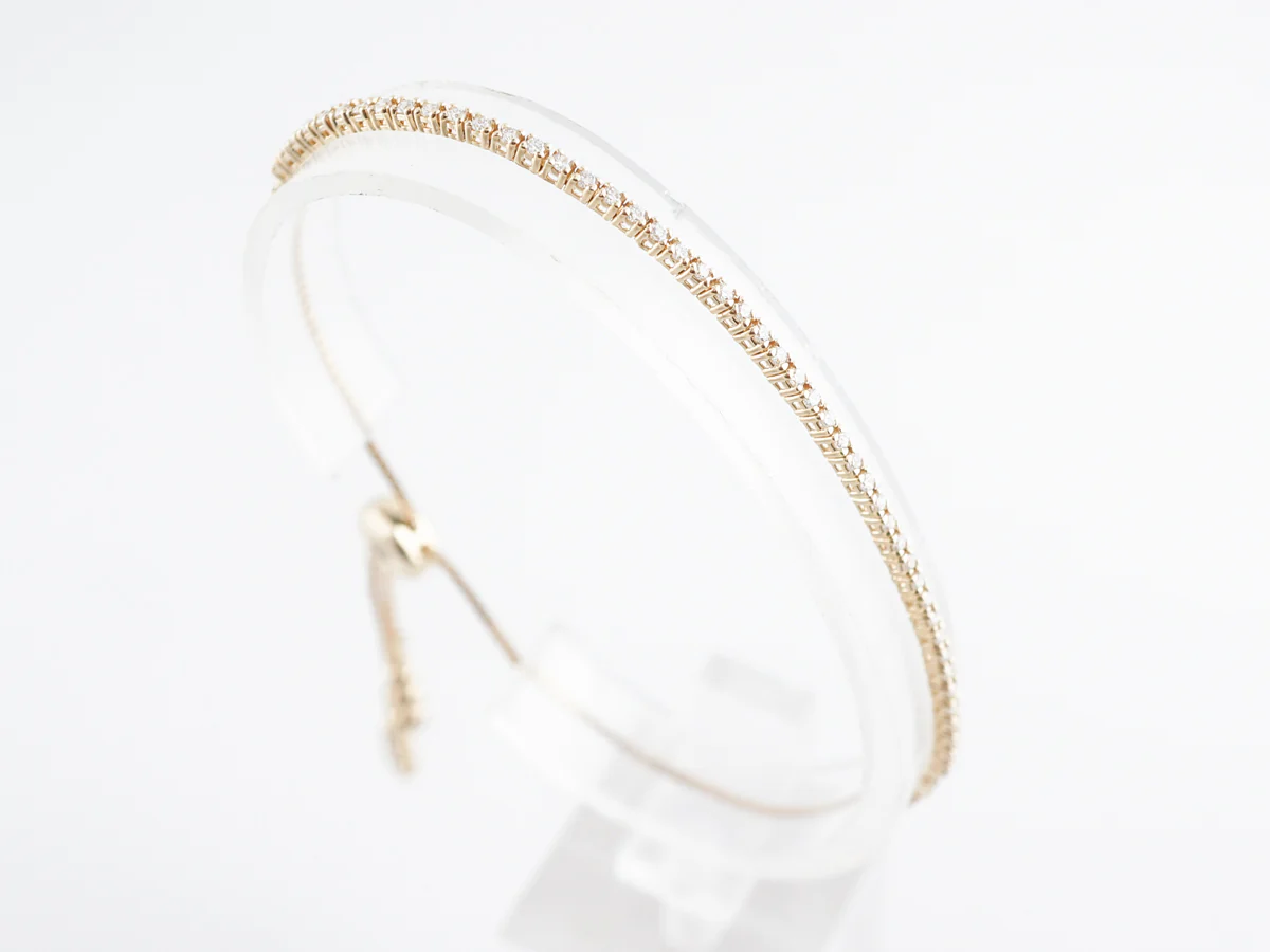 Bezel Set Diamond Bracelet in 14k Yellow Gold - Image 3