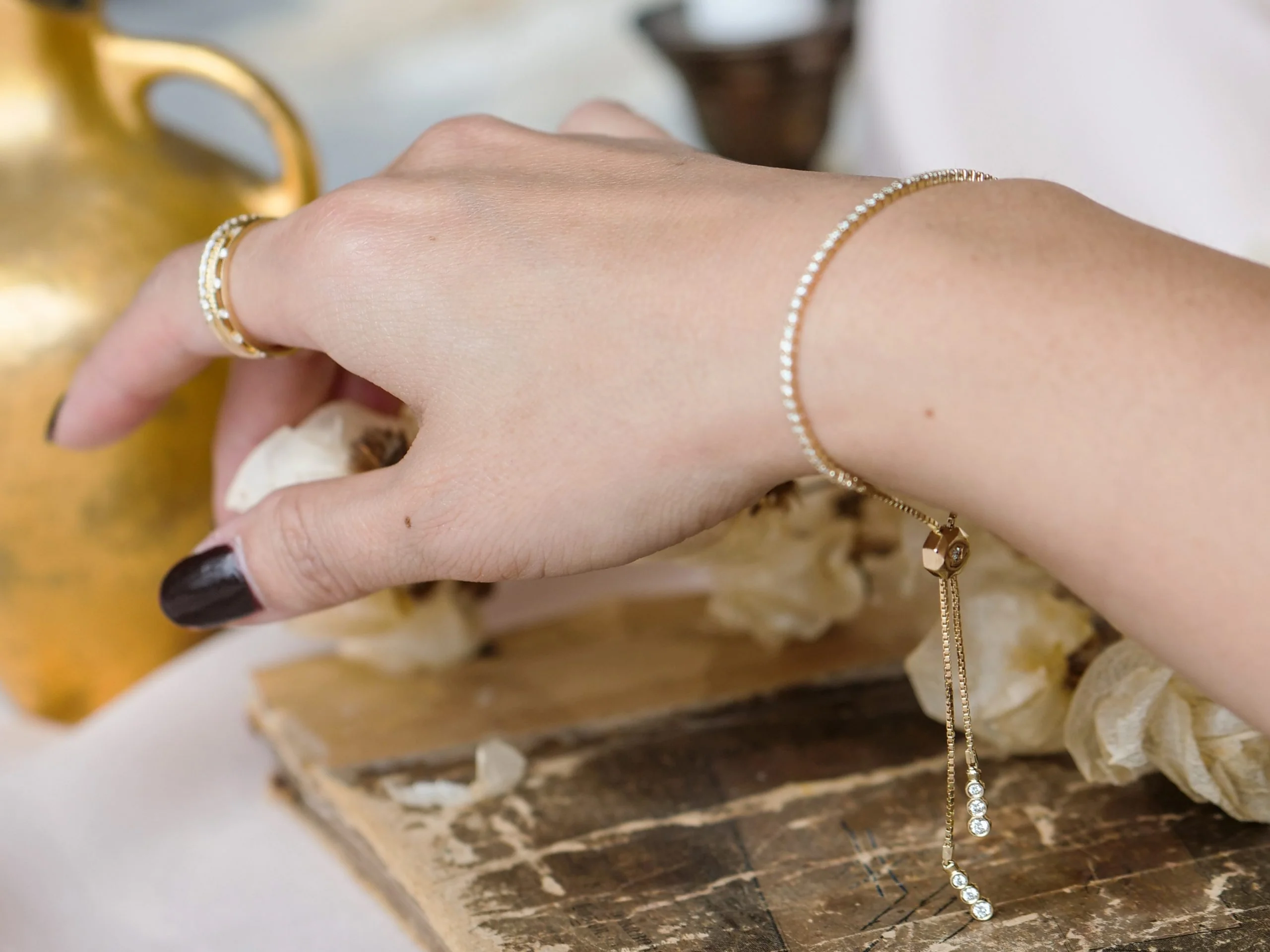 Bezel Set Diamond Bracelet in 14k Yellow Gold - Image 5