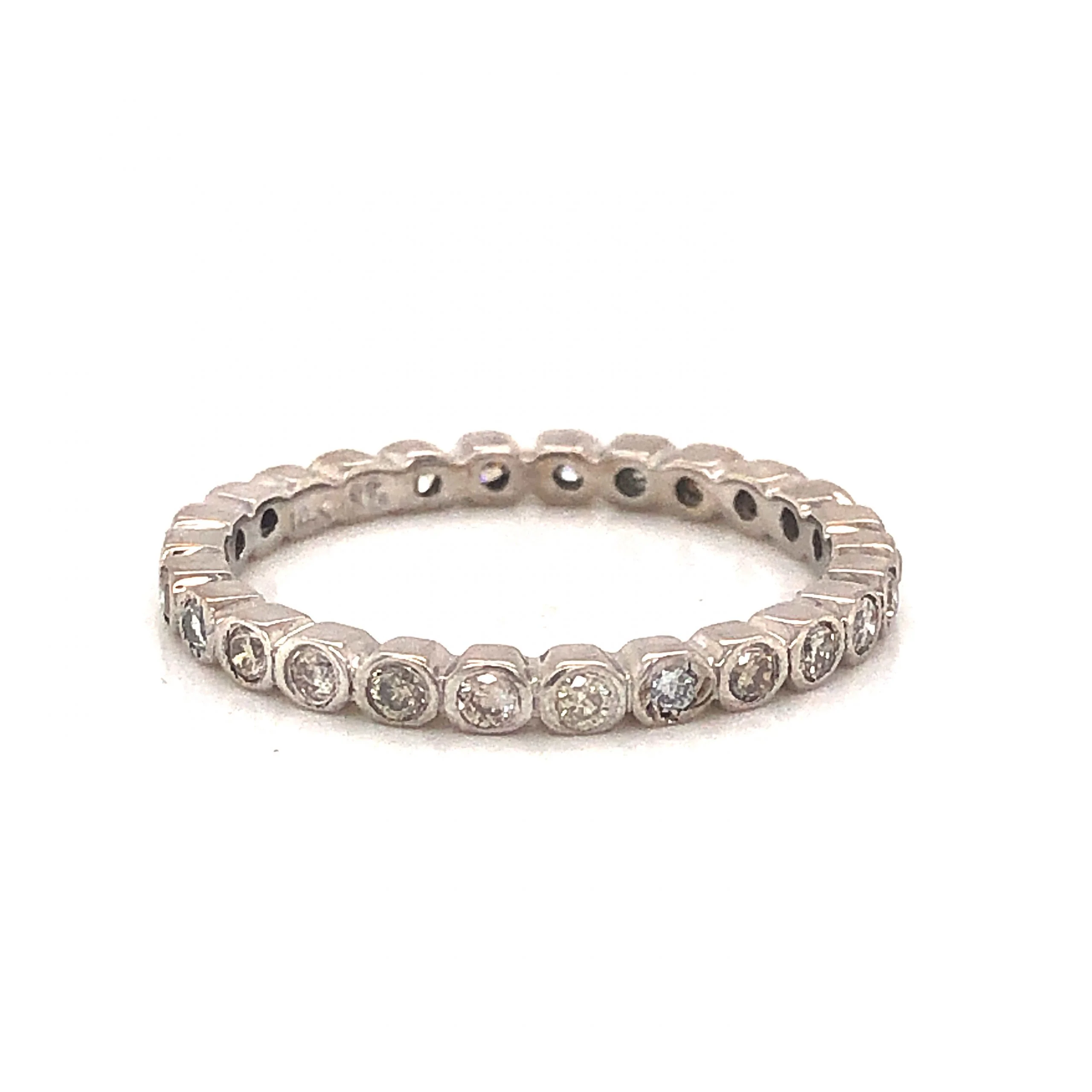 Bezel Set Diamond Eternity Wedding Band in 14k White Gold - Image 2