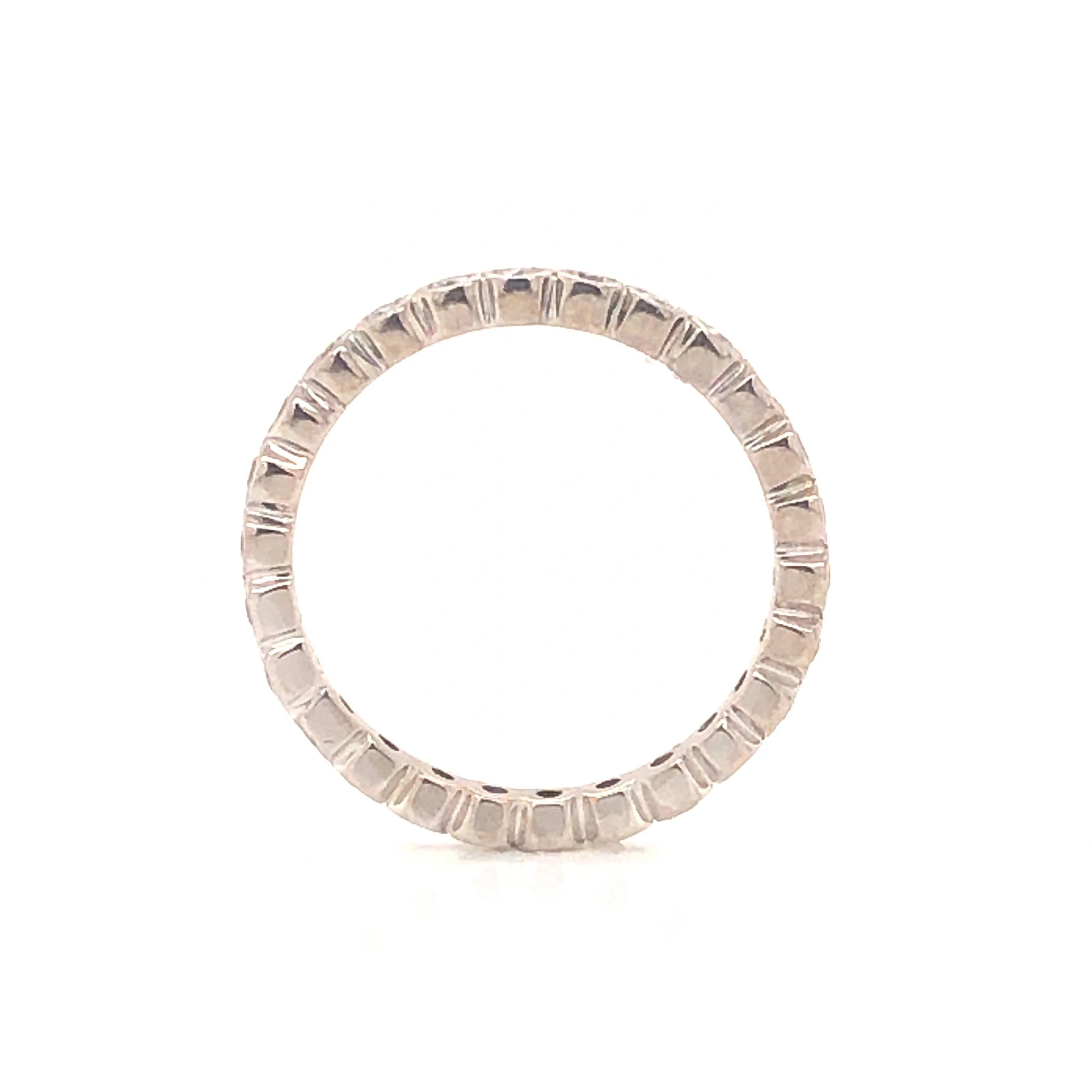 Bezel Set Diamond Eternity Wedding Band in 14k White Gold - Image 3
