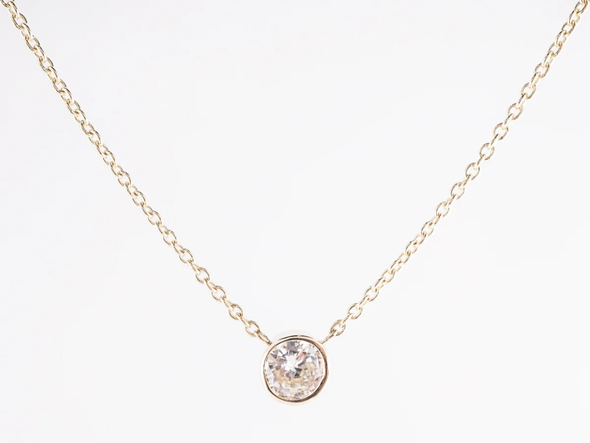 Bezel Set Diamond Pendant in 14k Yellow Gold