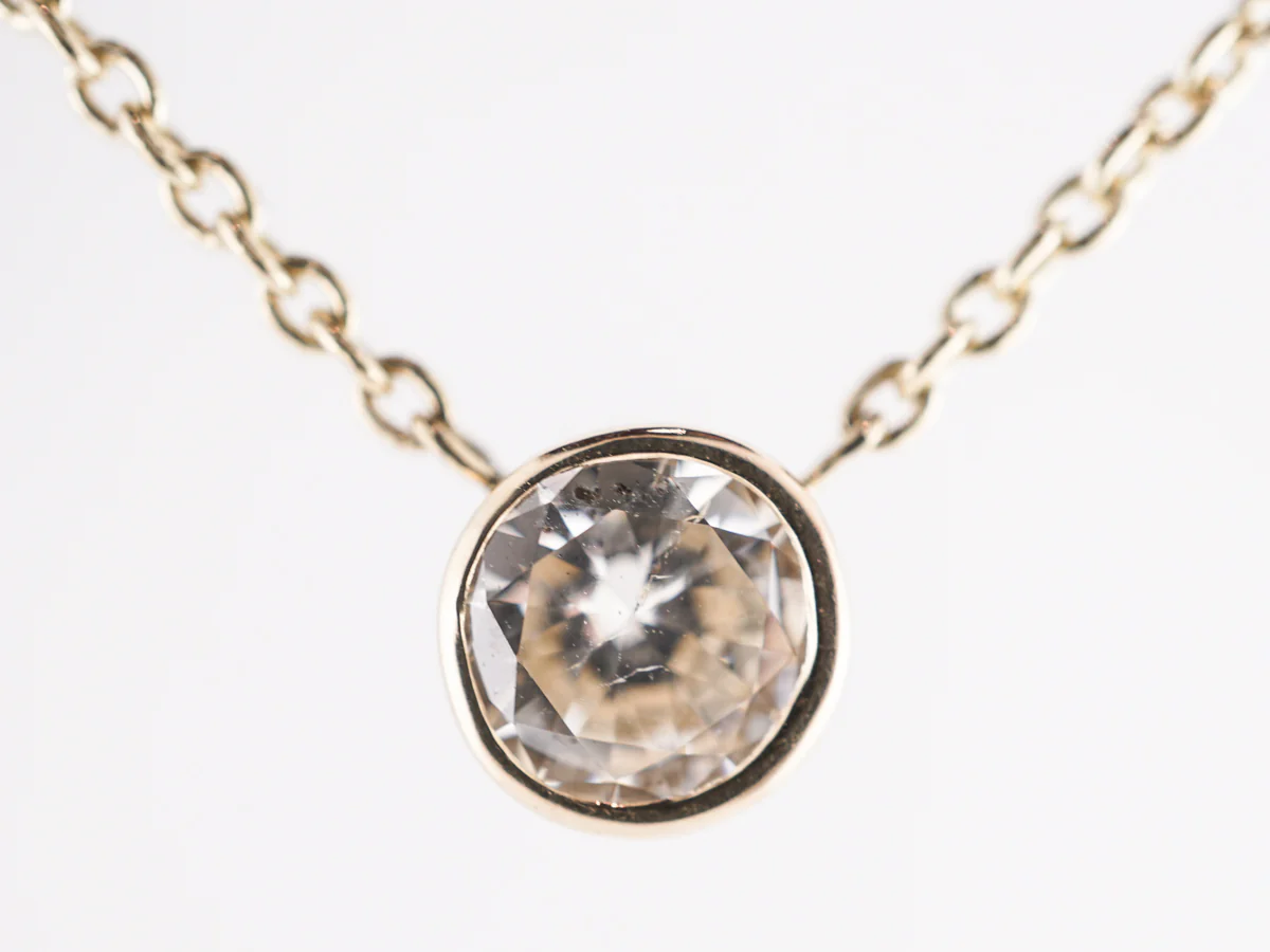 Bezel Set Diamond Pendant in 14k Yellow Gold - Image 3