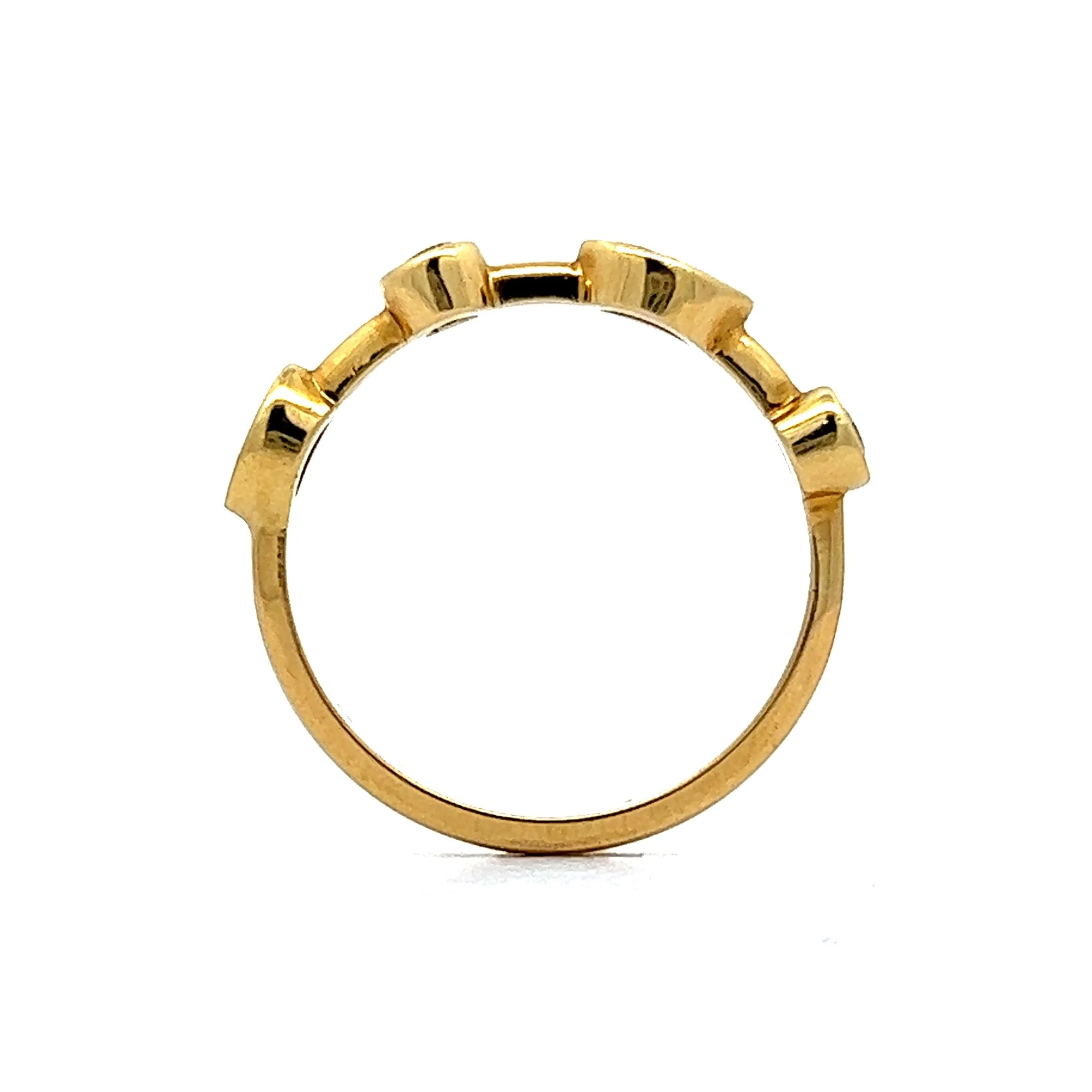 Bezel Set Diamond Right Hand Ring in Yellow Gold - Image 4