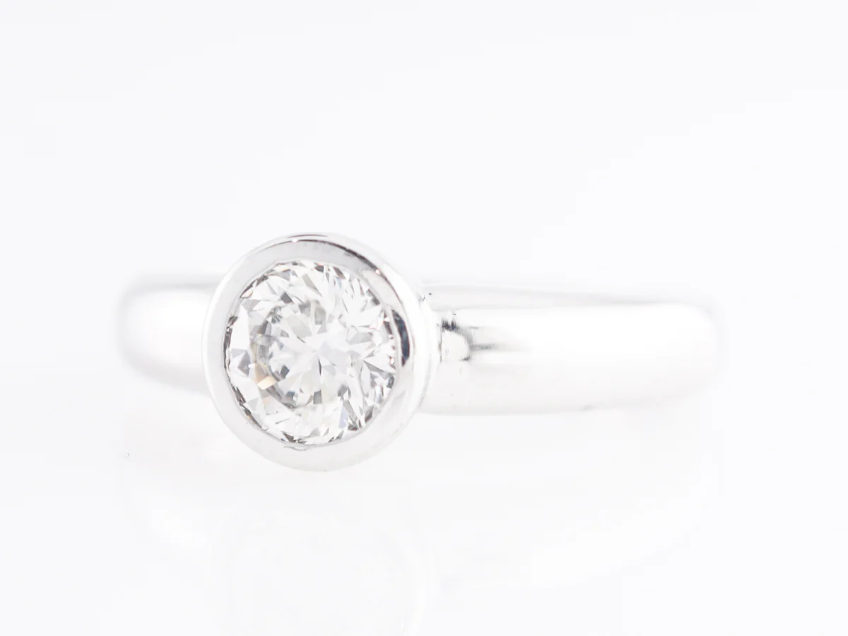 Bezel Set Diamond Solitaire in 14k White Gold - Image 2
