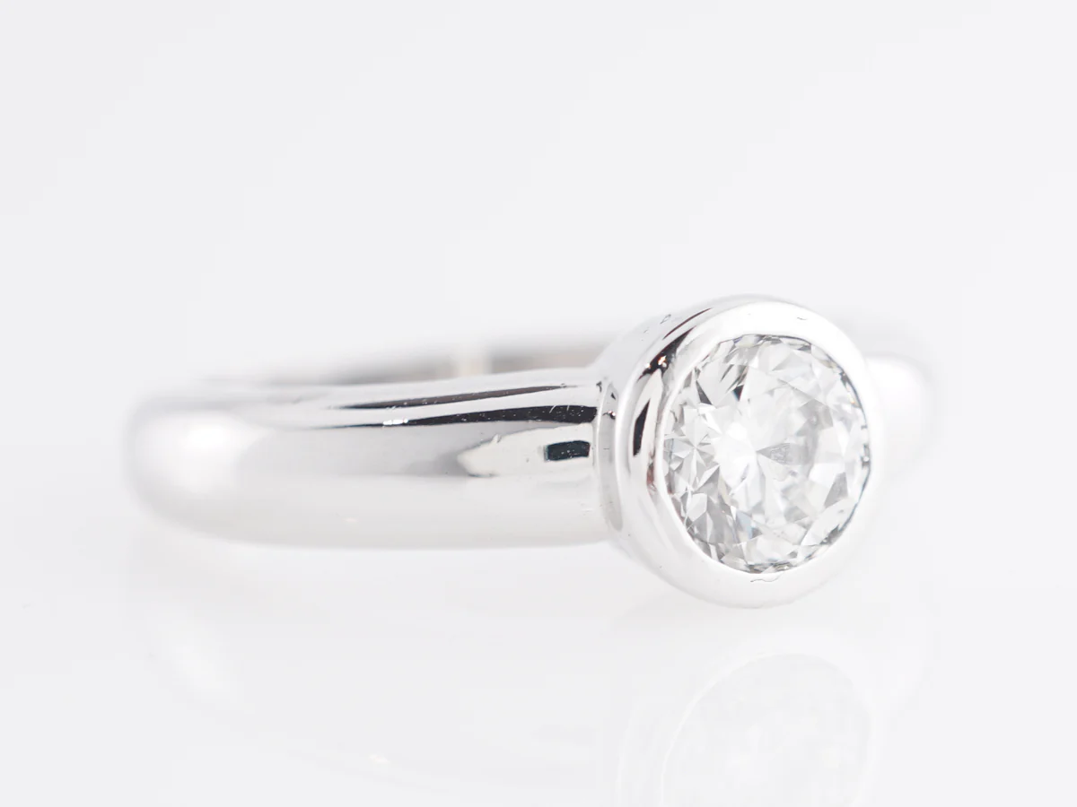 Bezel Set Diamond Solitaire in 14k White Gold - Image 3