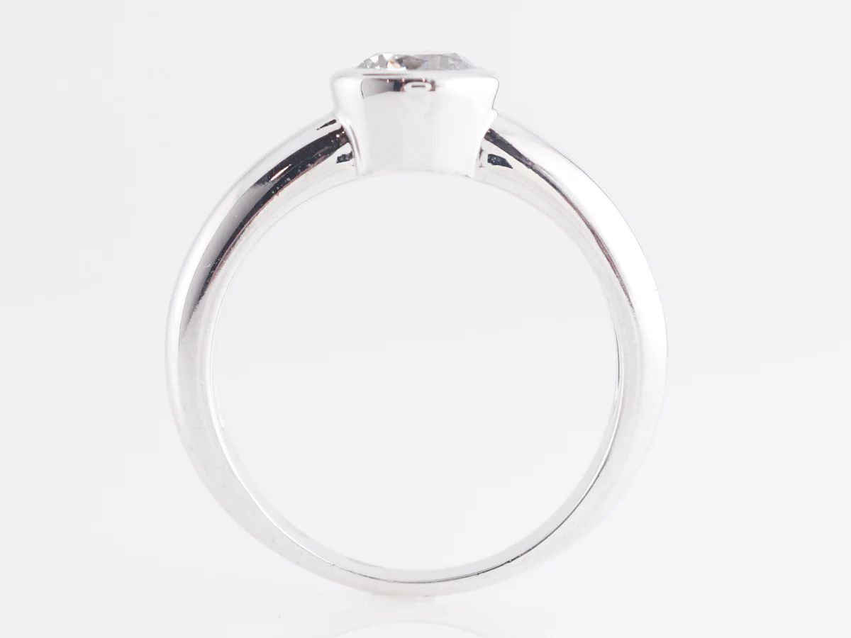 Bezel Set Diamond Solitaire in 14k White Gold - Image 4