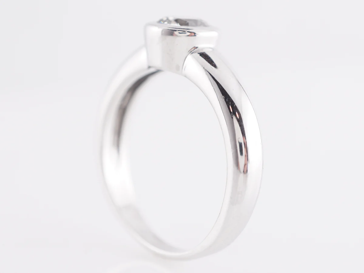 Bezel Set Diamond Solitaire in 14k White Gold - Image 5