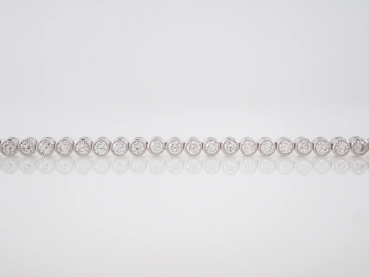 Bezel Set Diamond Tennis Bracelet in Platinum G/VS1 - Image 2
