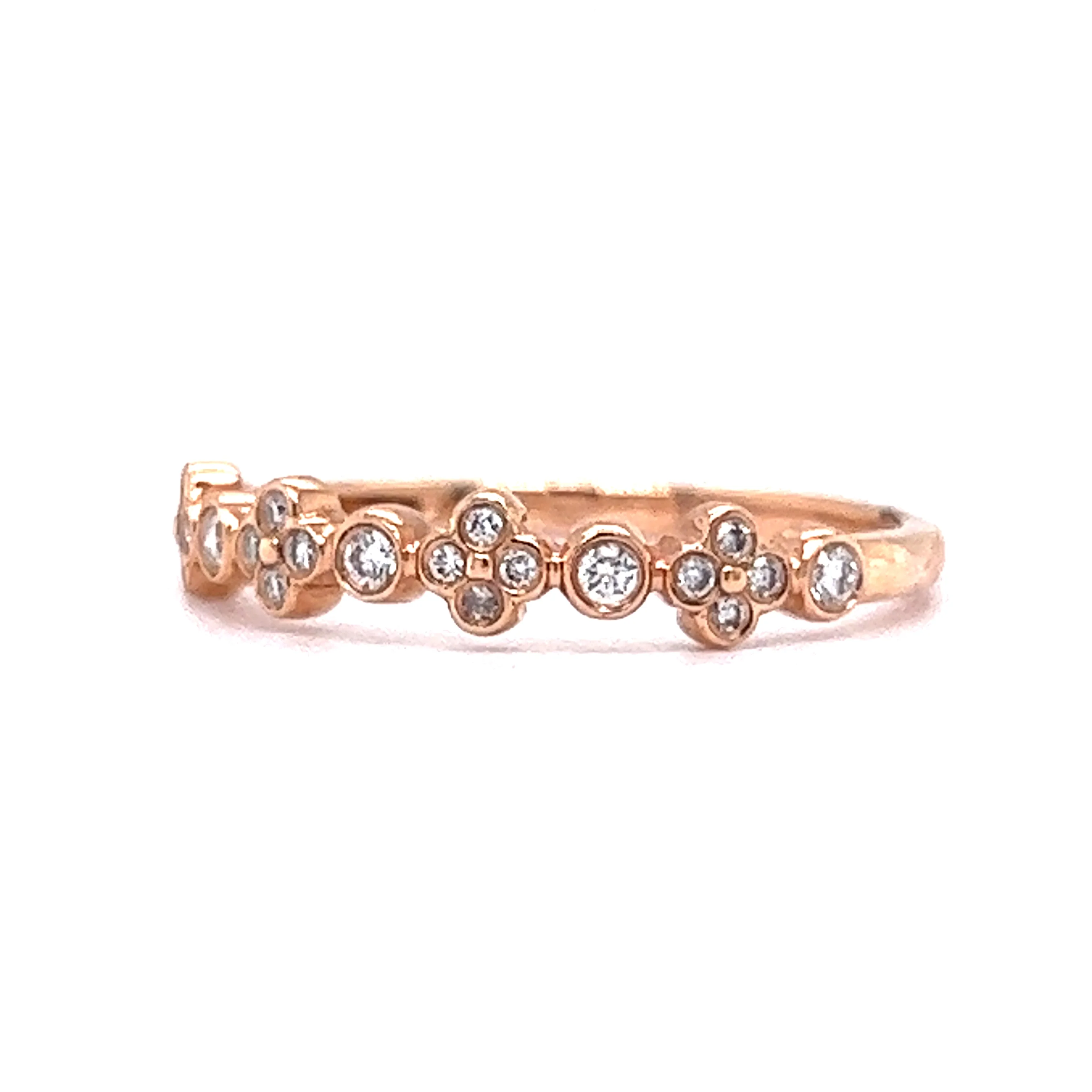 Bezel Set Diamond Wedding Band in 14k Rose Gold - Image 2