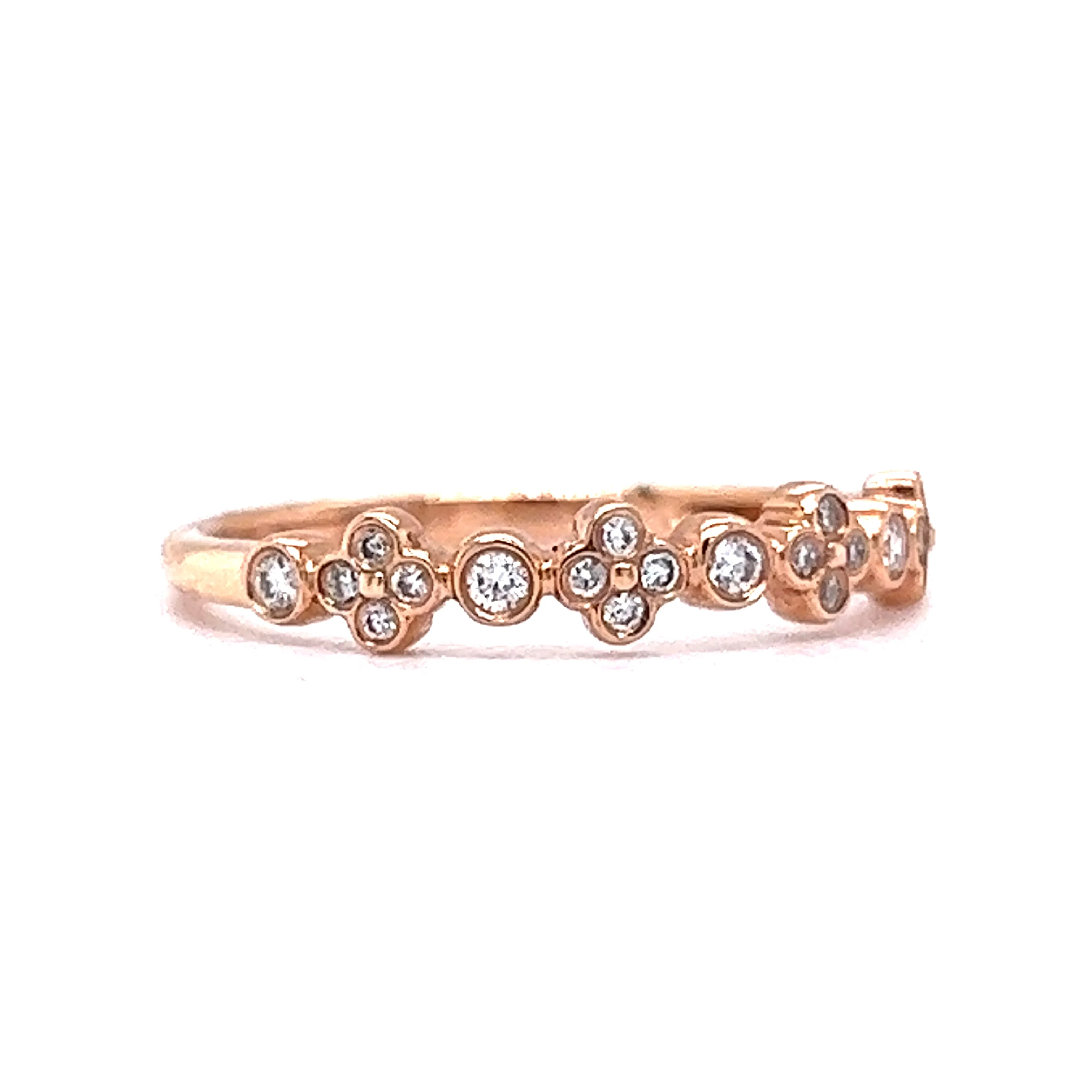 Bezel Set Diamond Wedding Band in 14k Rose Gold - Image 3
