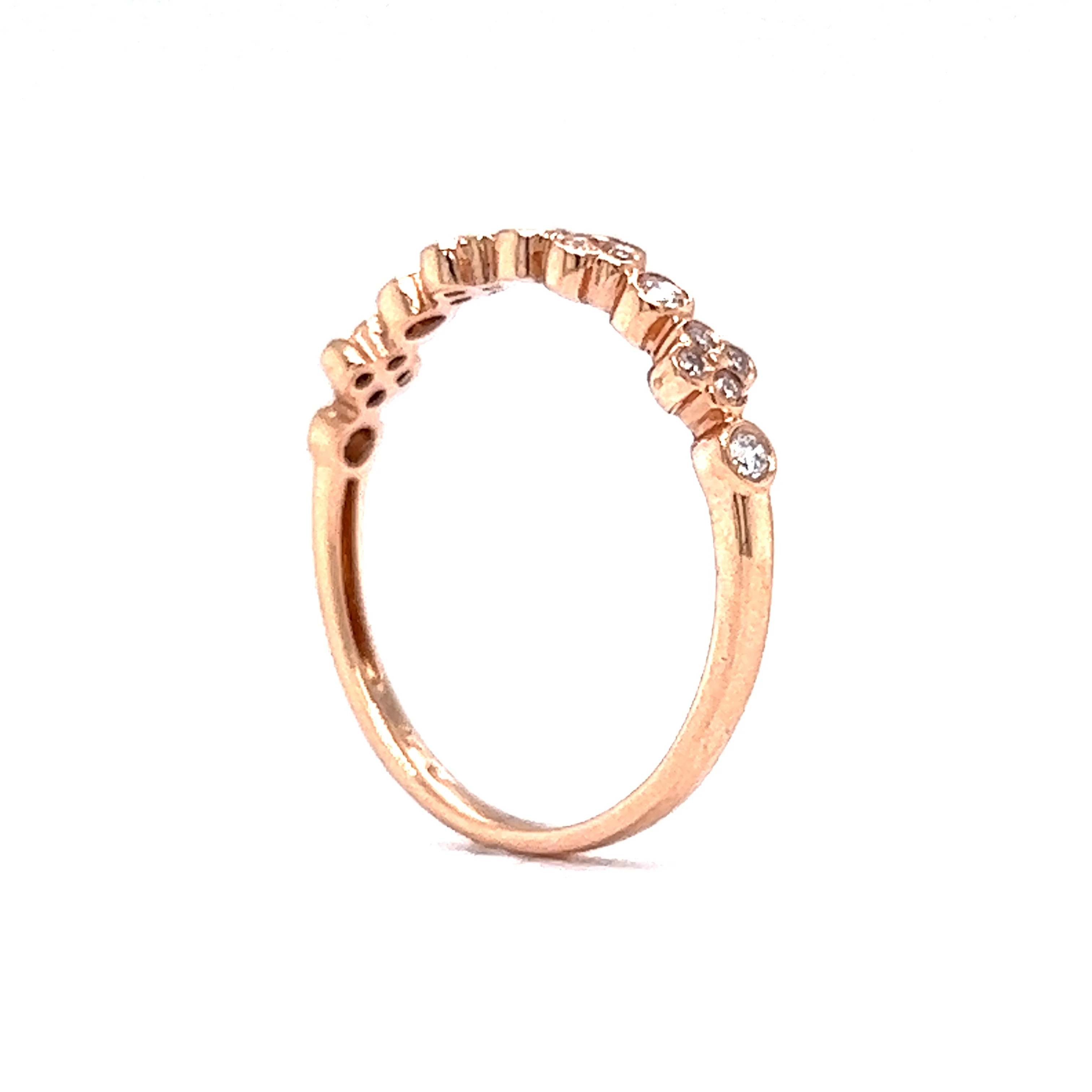 Bezel Set Diamond Wedding Band in 14k Rose Gold - Image 5