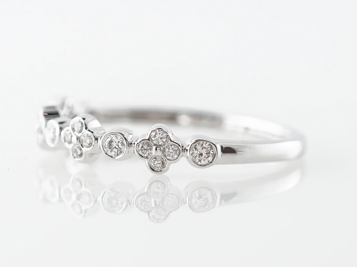 Bezel Set Diamond Wedding Band in 14k White Gold - Image 2
