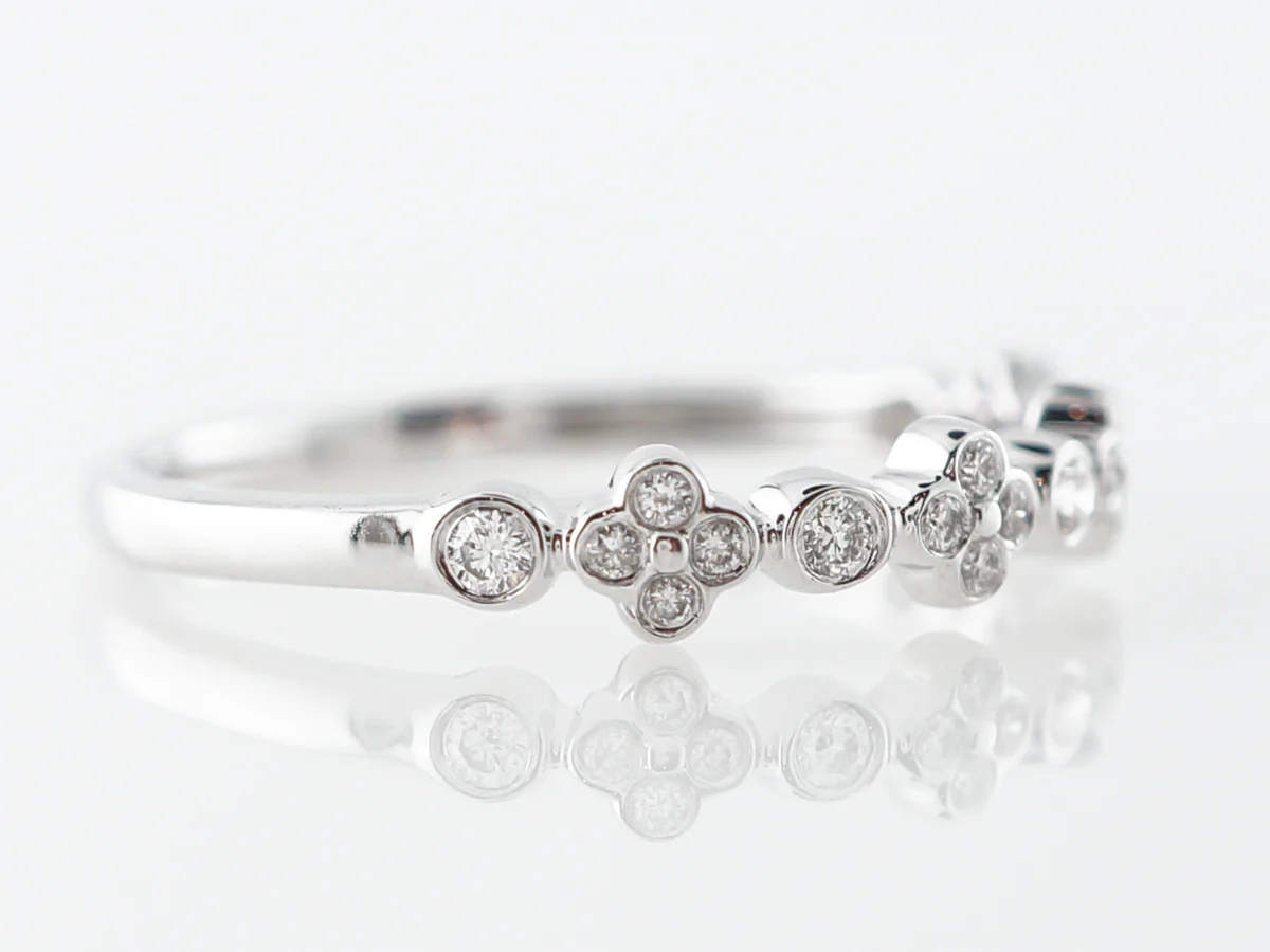 Bezel Set Diamond Wedding Band in 14k White Gold - Image 3