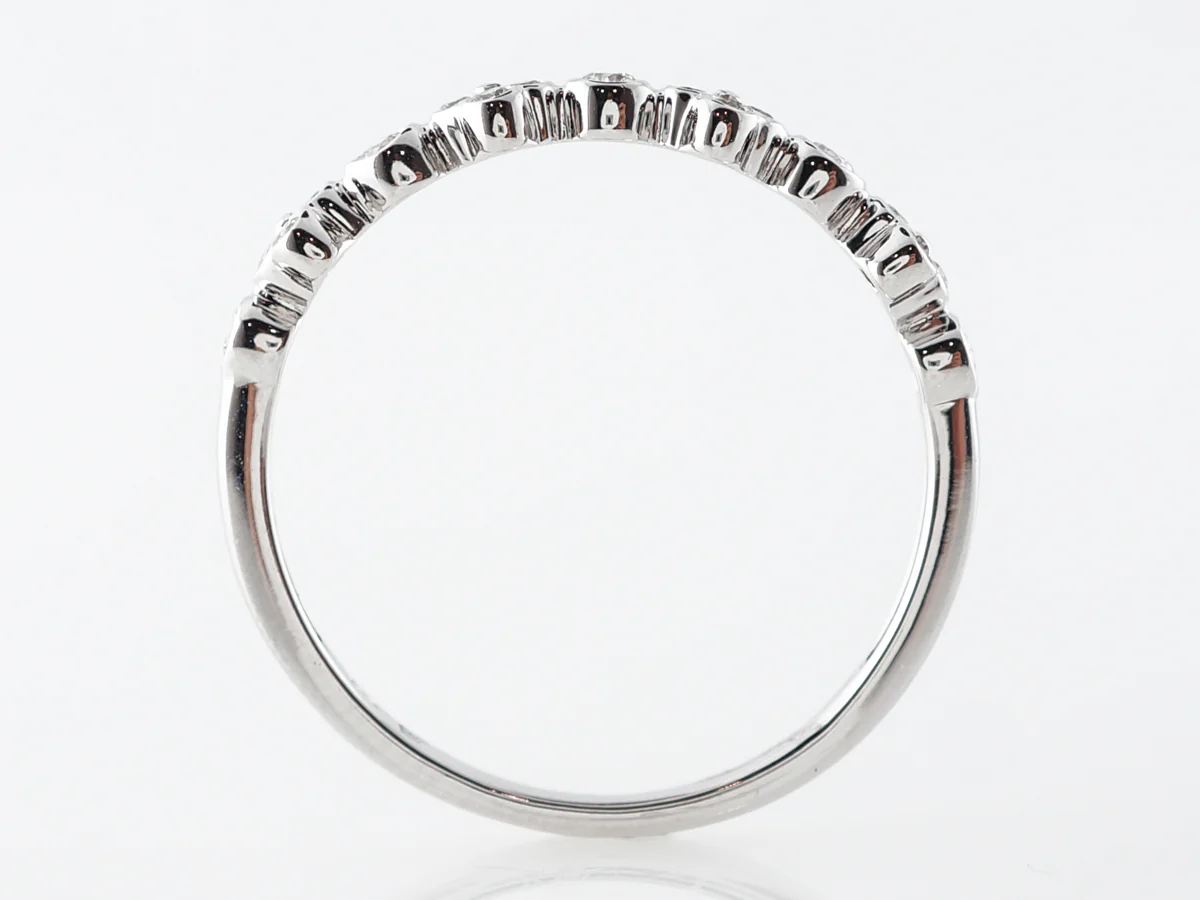 Bezel Set Diamond Wedding Band in 14k White Gold - Image 4