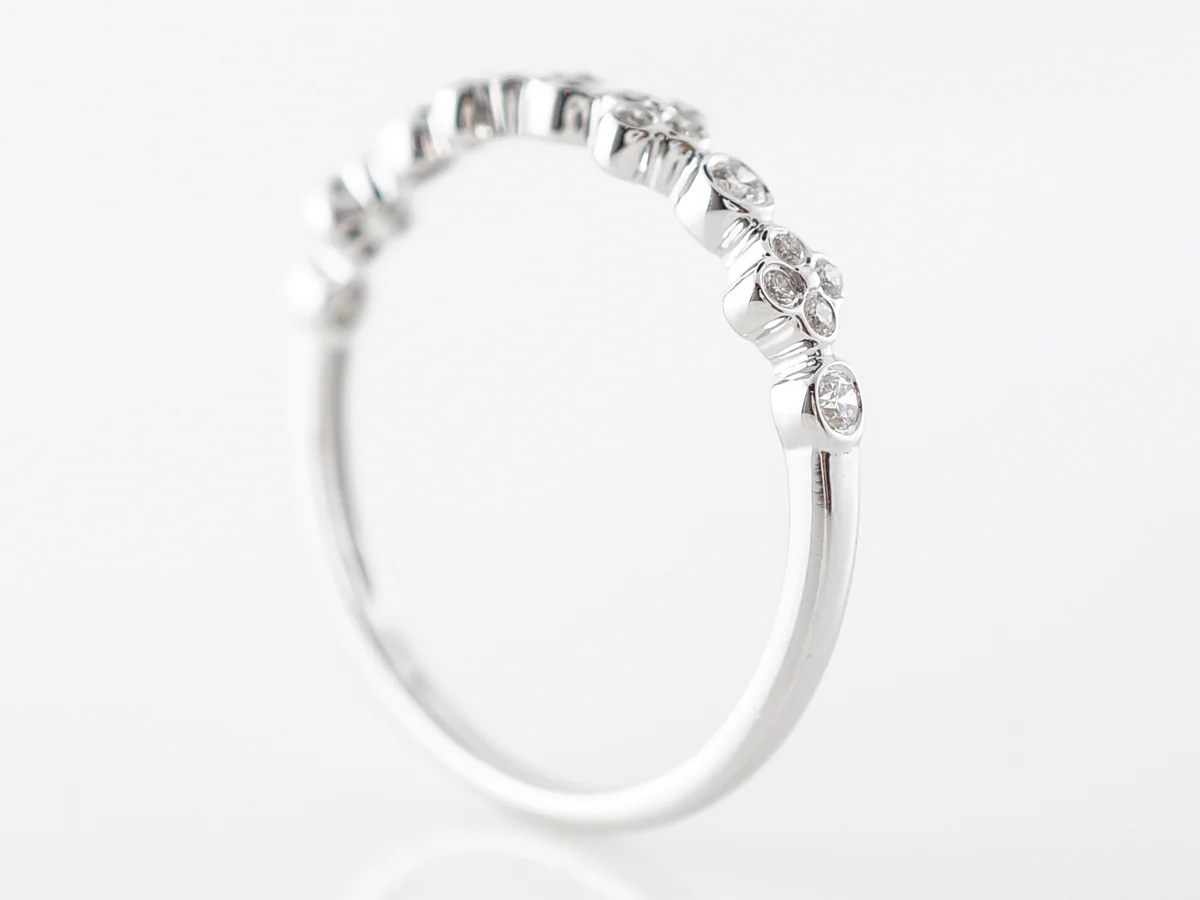 Bezel Set Diamond Wedding Band in 14k White Gold - Image 5