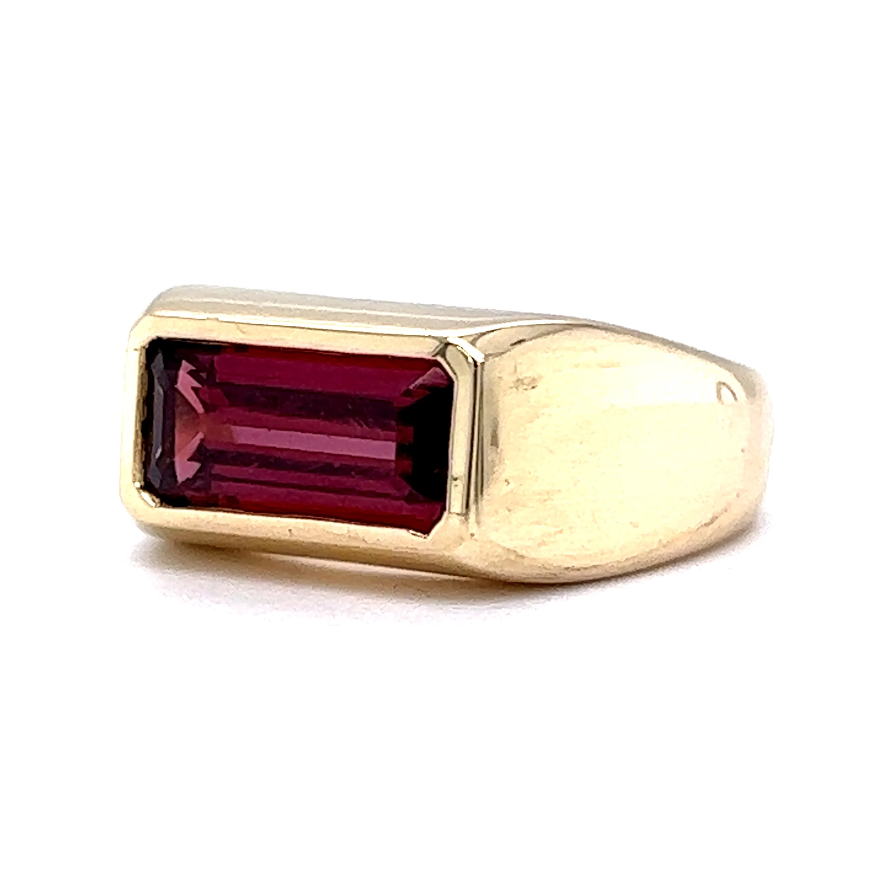 Bezel Set Garnet Cocktail Ring in 14k Yellow Gold - Image 2