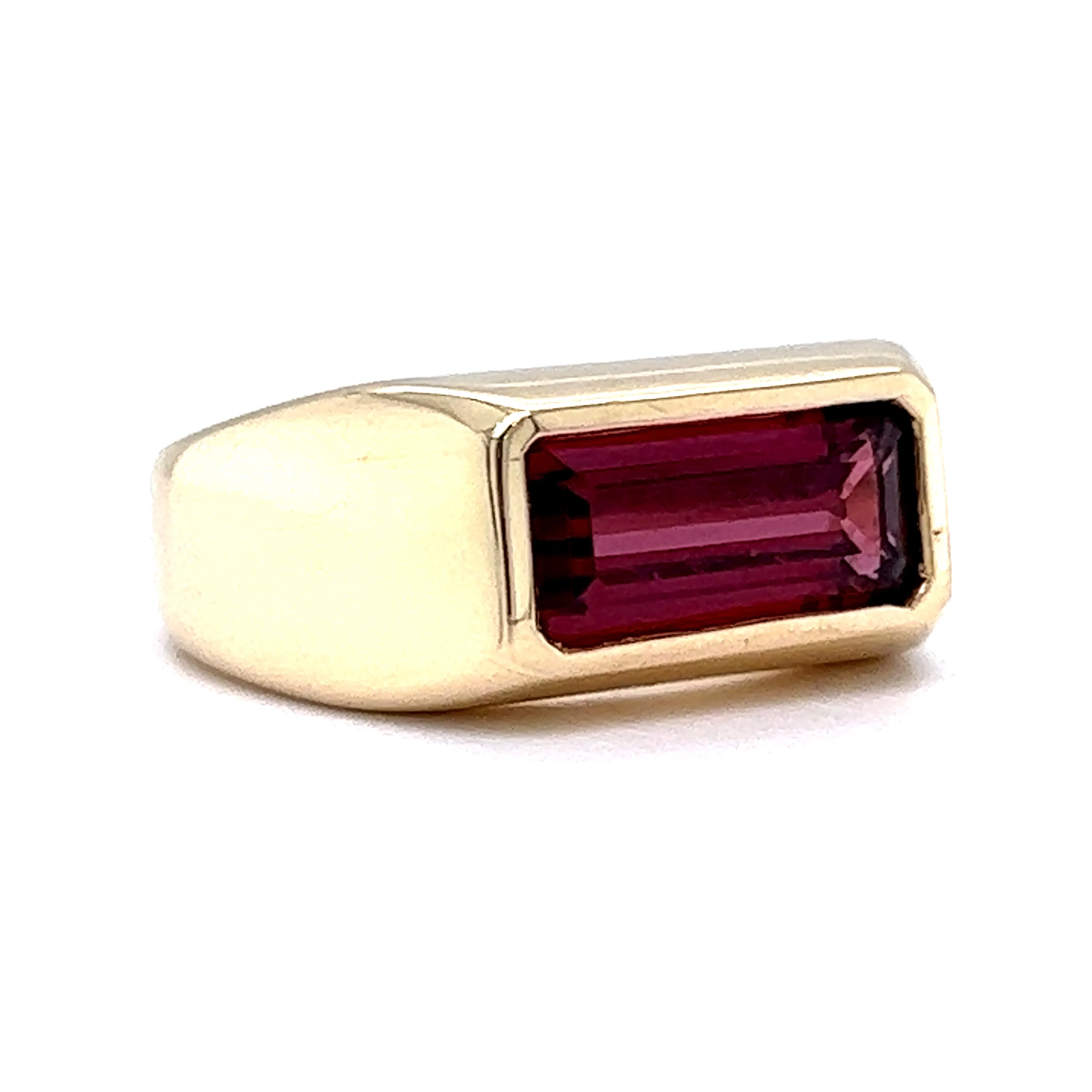Bezel Set Garnet Cocktail Ring in 14k Yellow Gold - Image 3