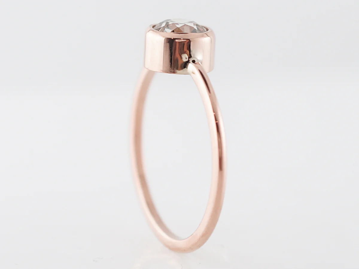 Bezel Set Old European Diamond Engagement Ring in Rose Gold - Image 5