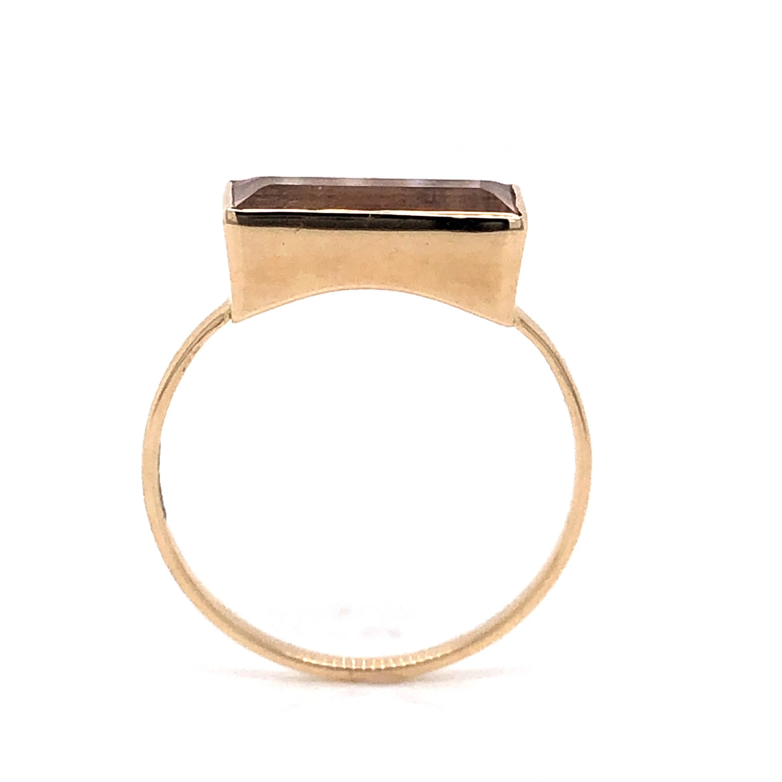 Bezel Set Pink Tourmaline Ring in 14k Yellow Gold - Image 5