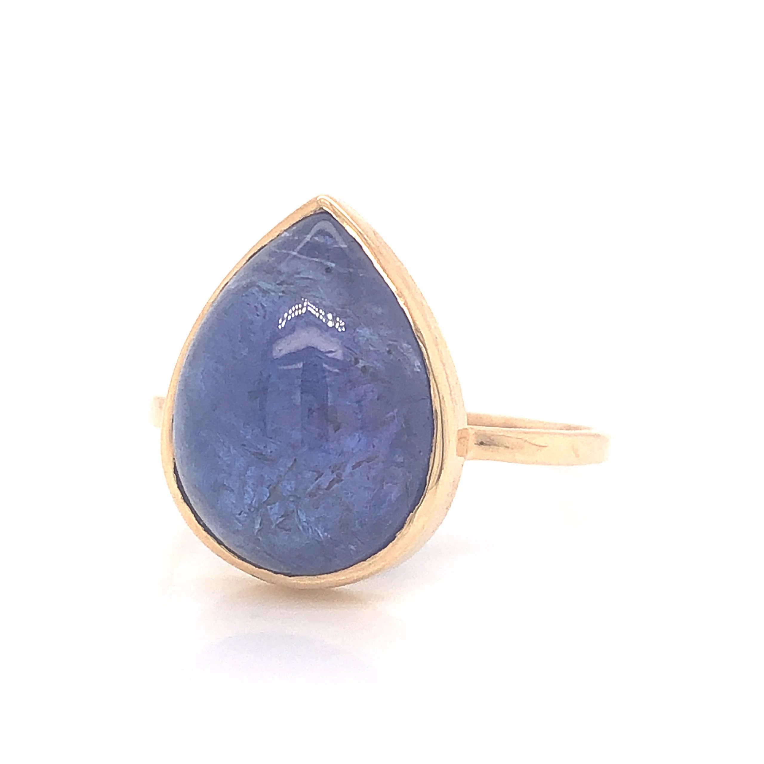 Bezel Set Tanzanite Ring in 14k Yellow Gold - Image 2