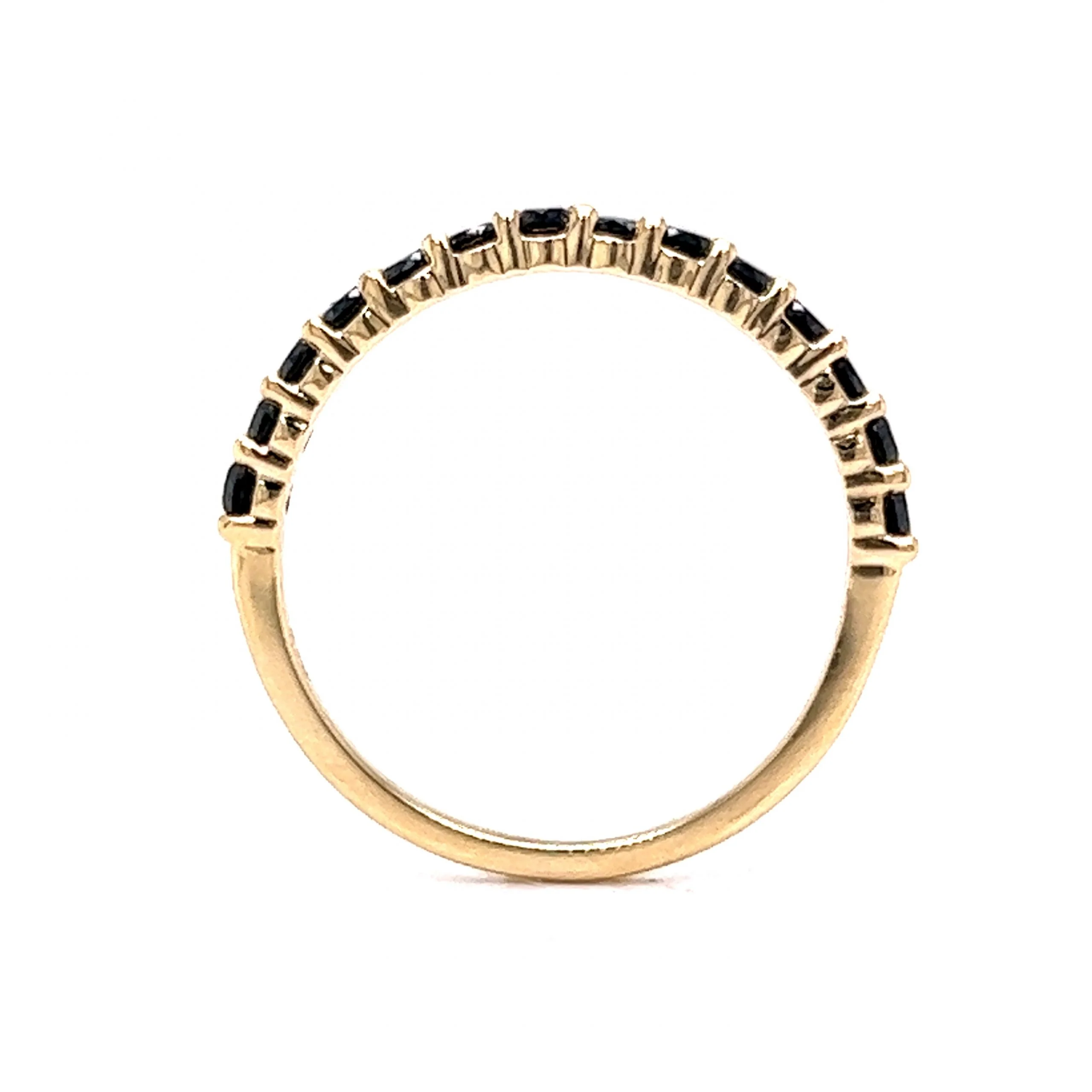 Black Diamond Wedding Band in 14k Yellow Gold - Image 4