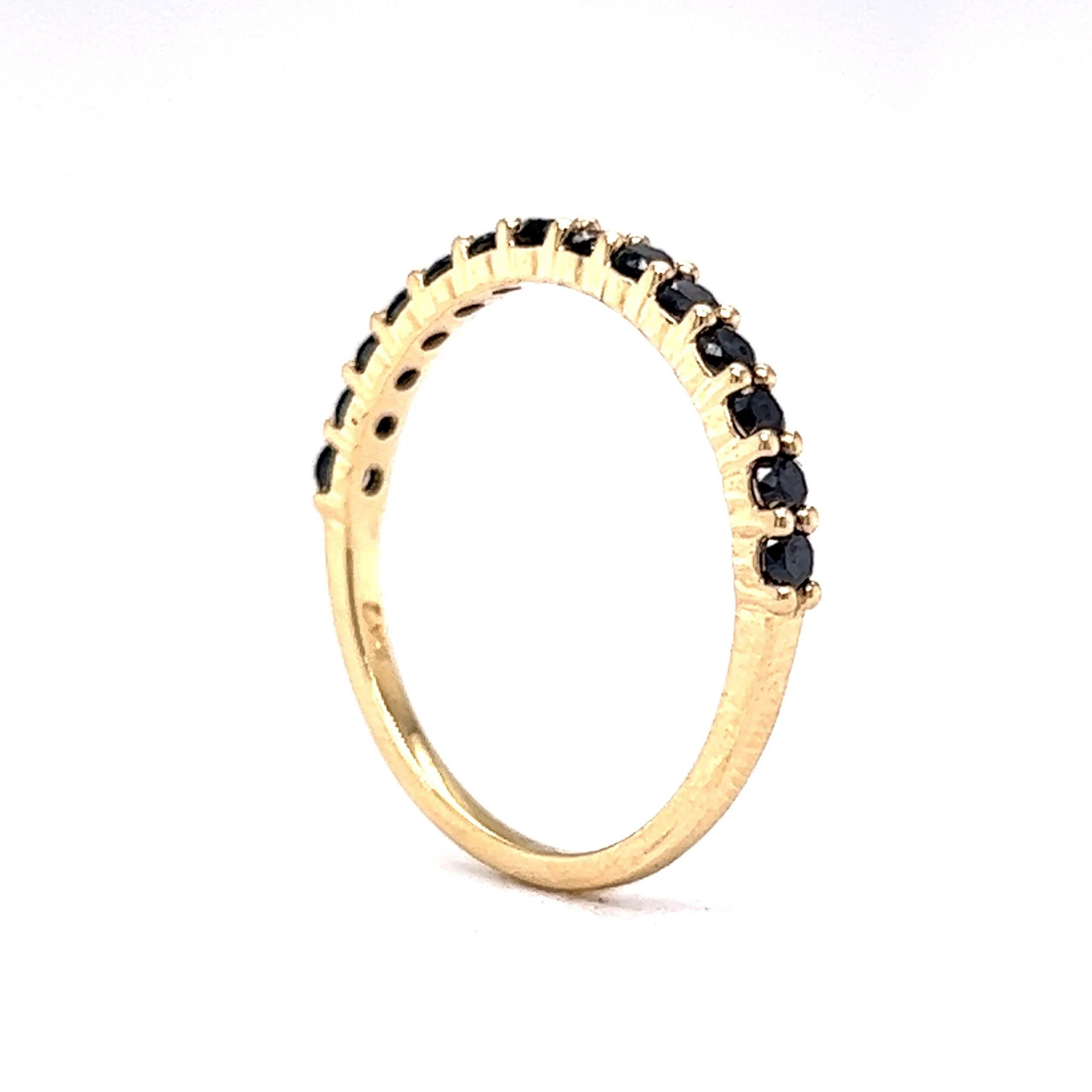 Black Diamond Wedding Band in 14k Yellow Gold - Image 5