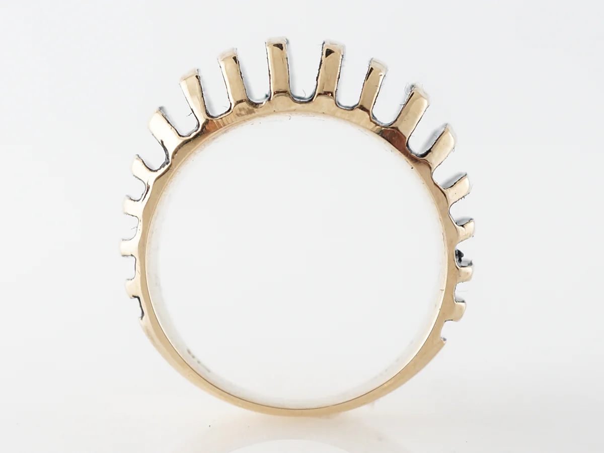 Black Enamel Textured Ring in Yellow Gold - Image 4