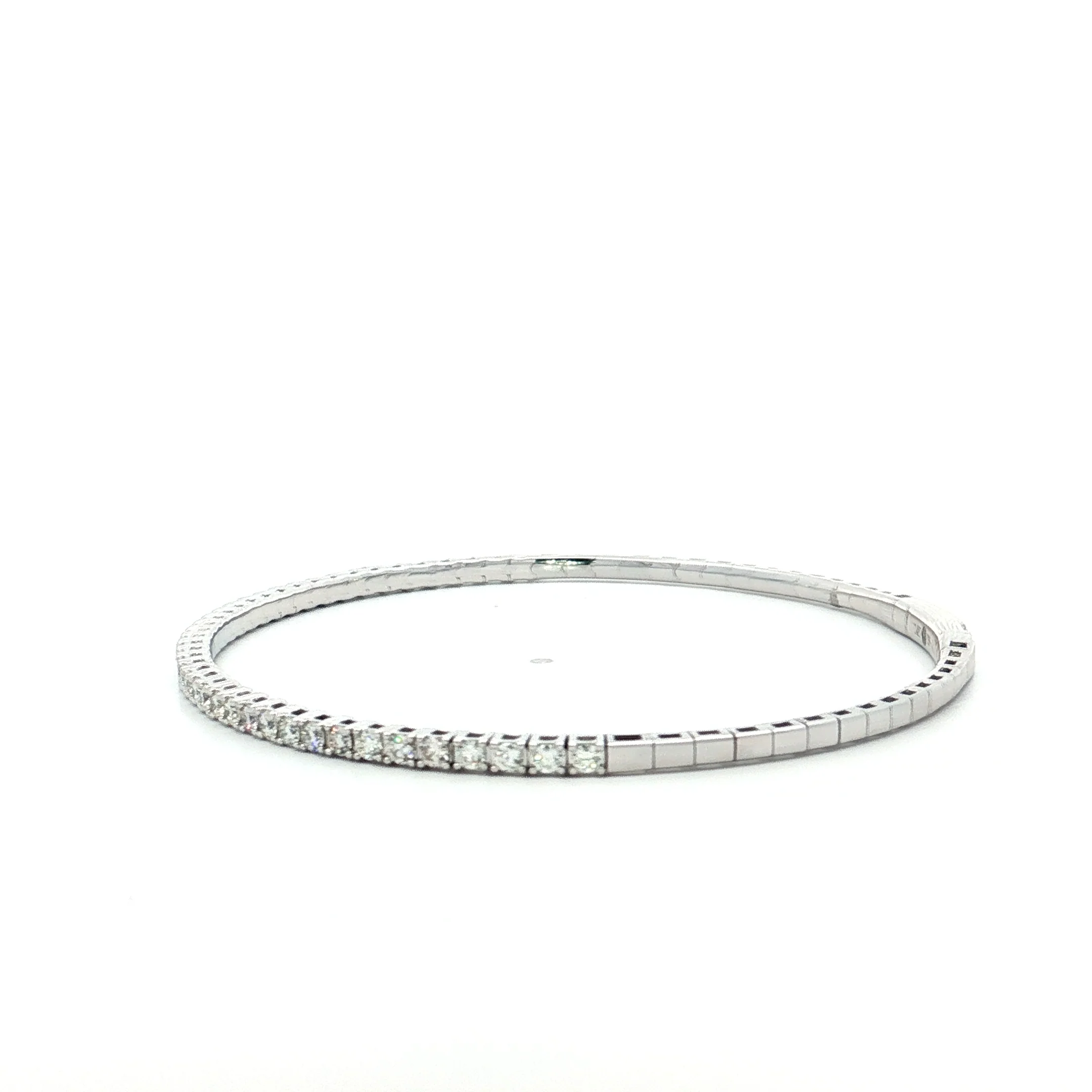 BLACK FRIDAY SPECIAL Diamond Flexible Bangle Bracelet 14k White Gold - Image 2