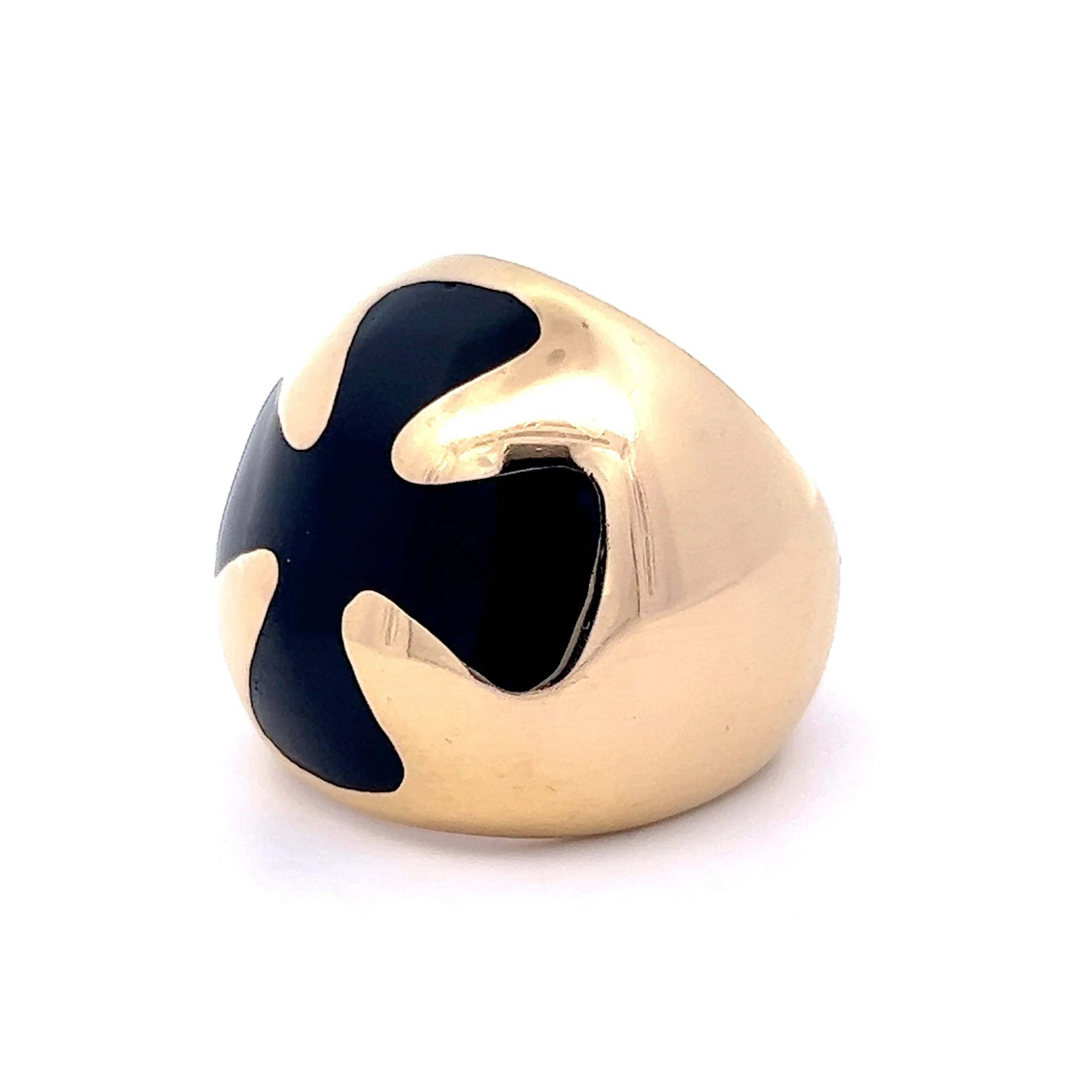 Black Onyx Cocktail Ring in 18k Yellow Gold - Image 2