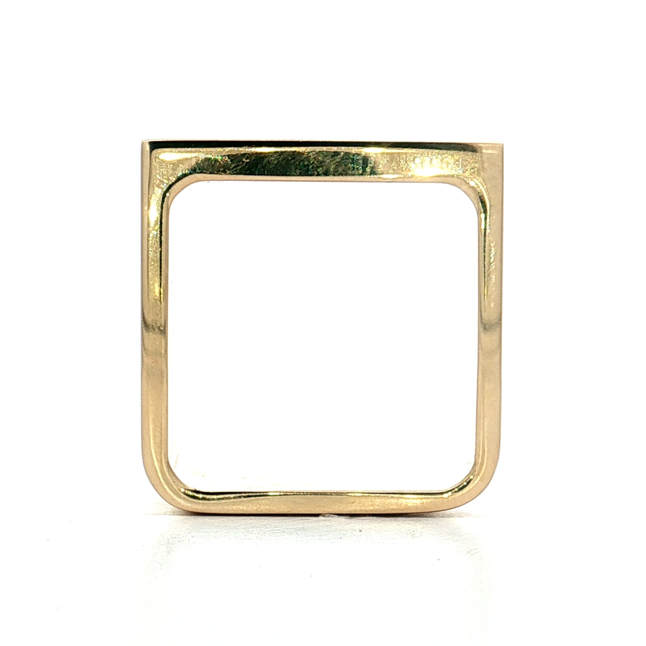 Black Onyx Triangle Cocktail Ring 14k Yellow Gold - Image 4
