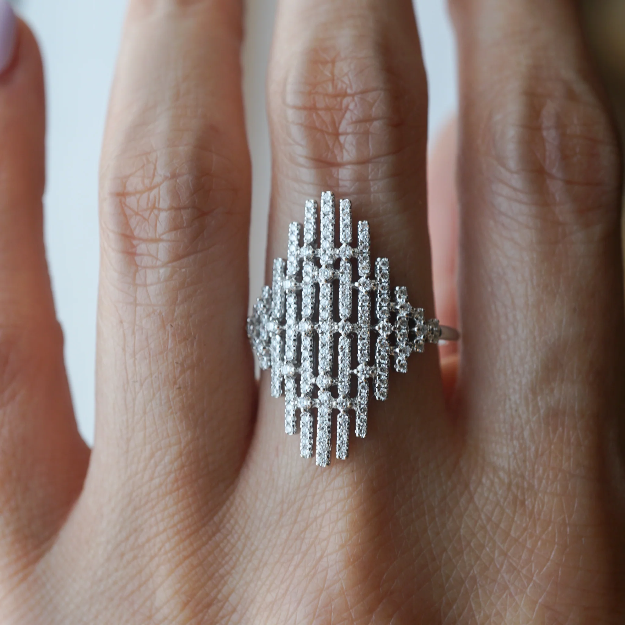 Bony Levy Diamond Cocktail Ring in 18k White Gold - Image 6