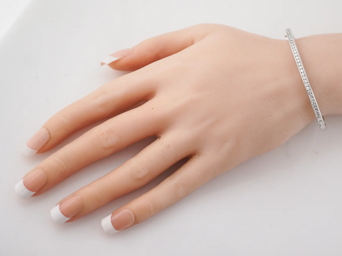 Bracelet Bangle Modern 1.49 Round Brilliant Cut Diamonds in 14k White Gold - Image 5