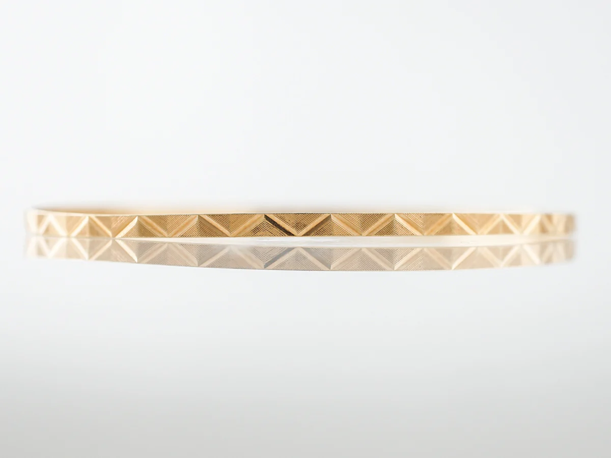 Bracelet Engraved Bangles Modern in 18k Yellow Gold - Image 3
