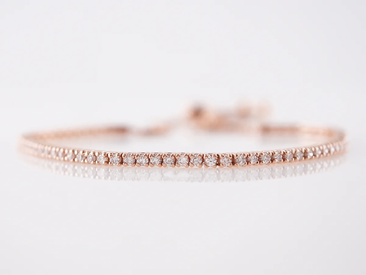 Bracelet Modern 1.38 Round Brilliant Cut Diamonds in 14k Rose Gold