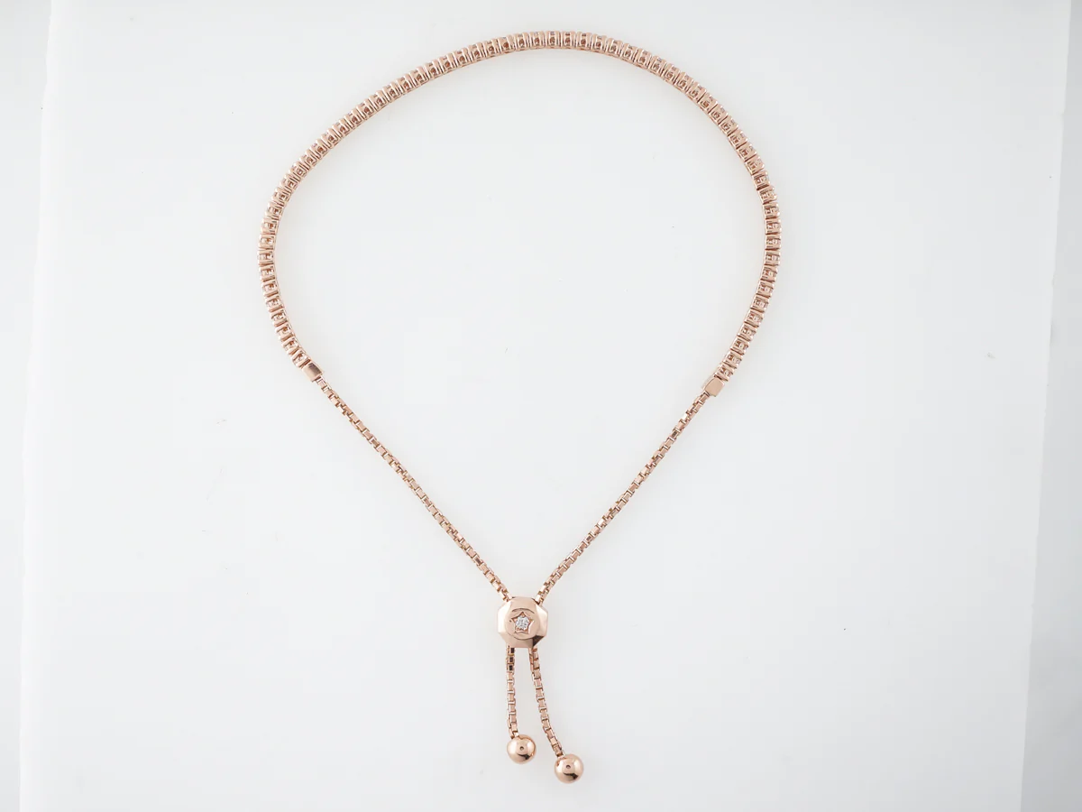 Bracelet Modern 1.38 Round Brilliant Cut Diamonds in 14k Rose Gold - Image 2